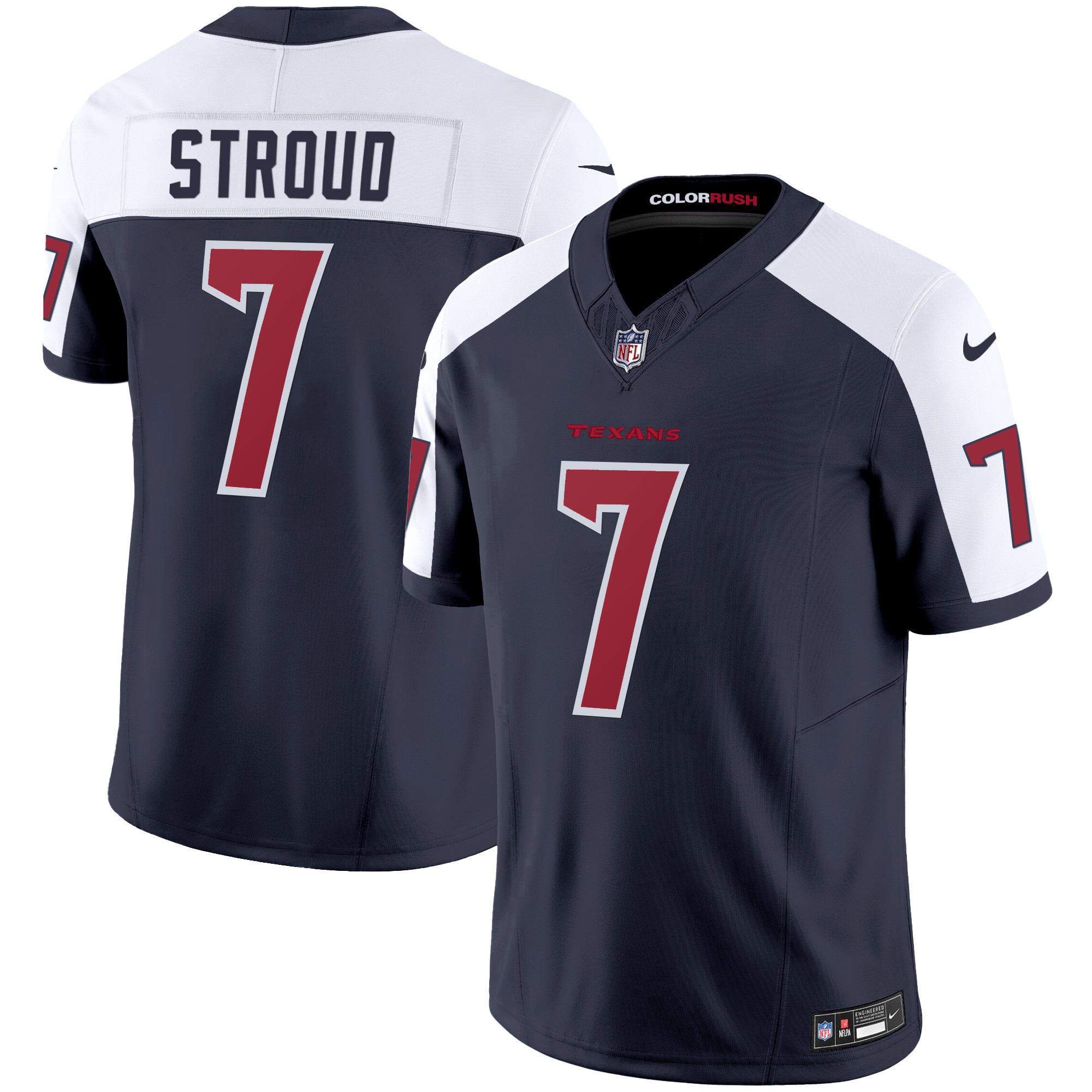 C.J. Stroud Men's Houston Texans Color Rush Legend Vapor Navy Alternate Jersey - All Stitched