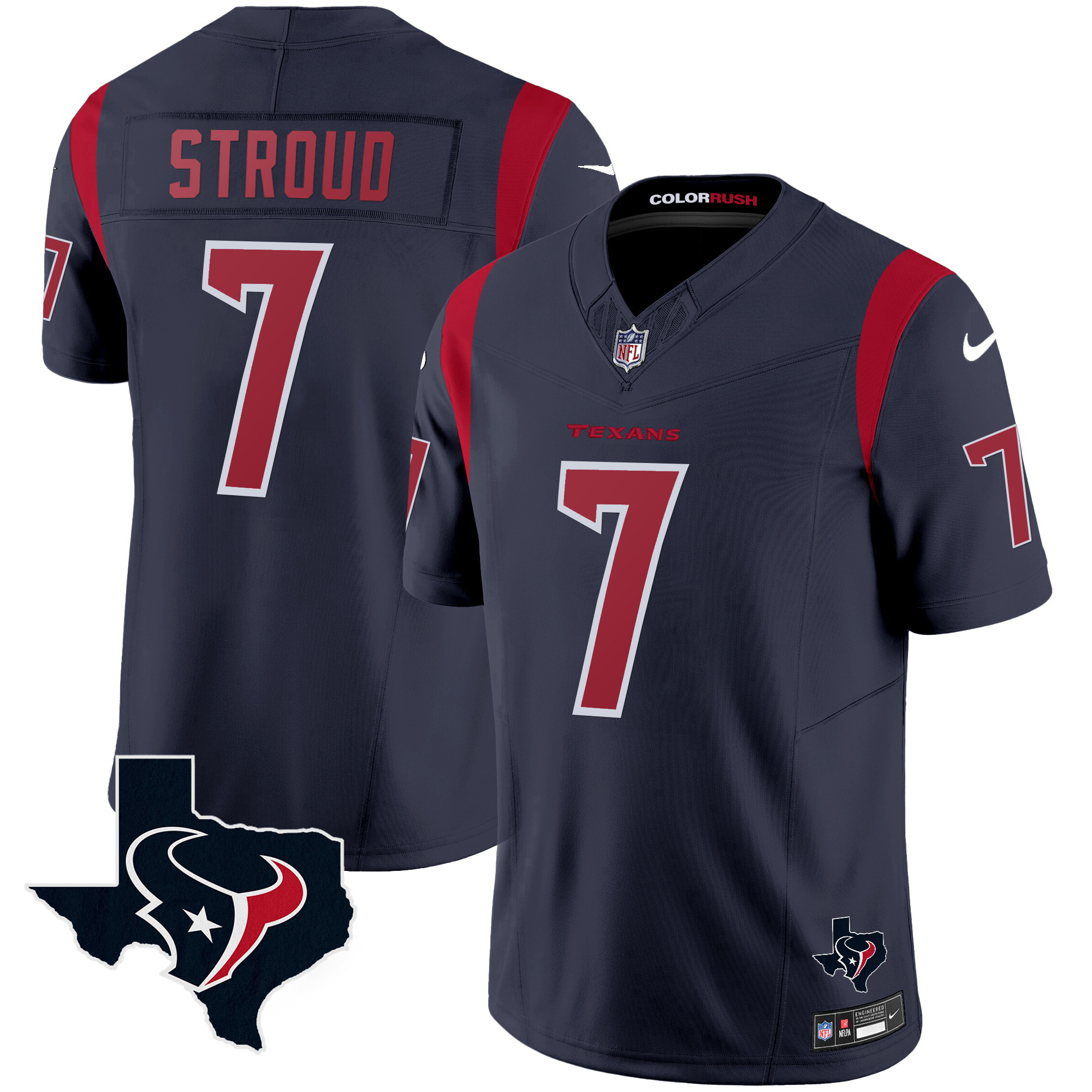 C.J. Stroud Men's Houston Texans Color Rush Legend Vapor Navy Jersey - All Stitched
