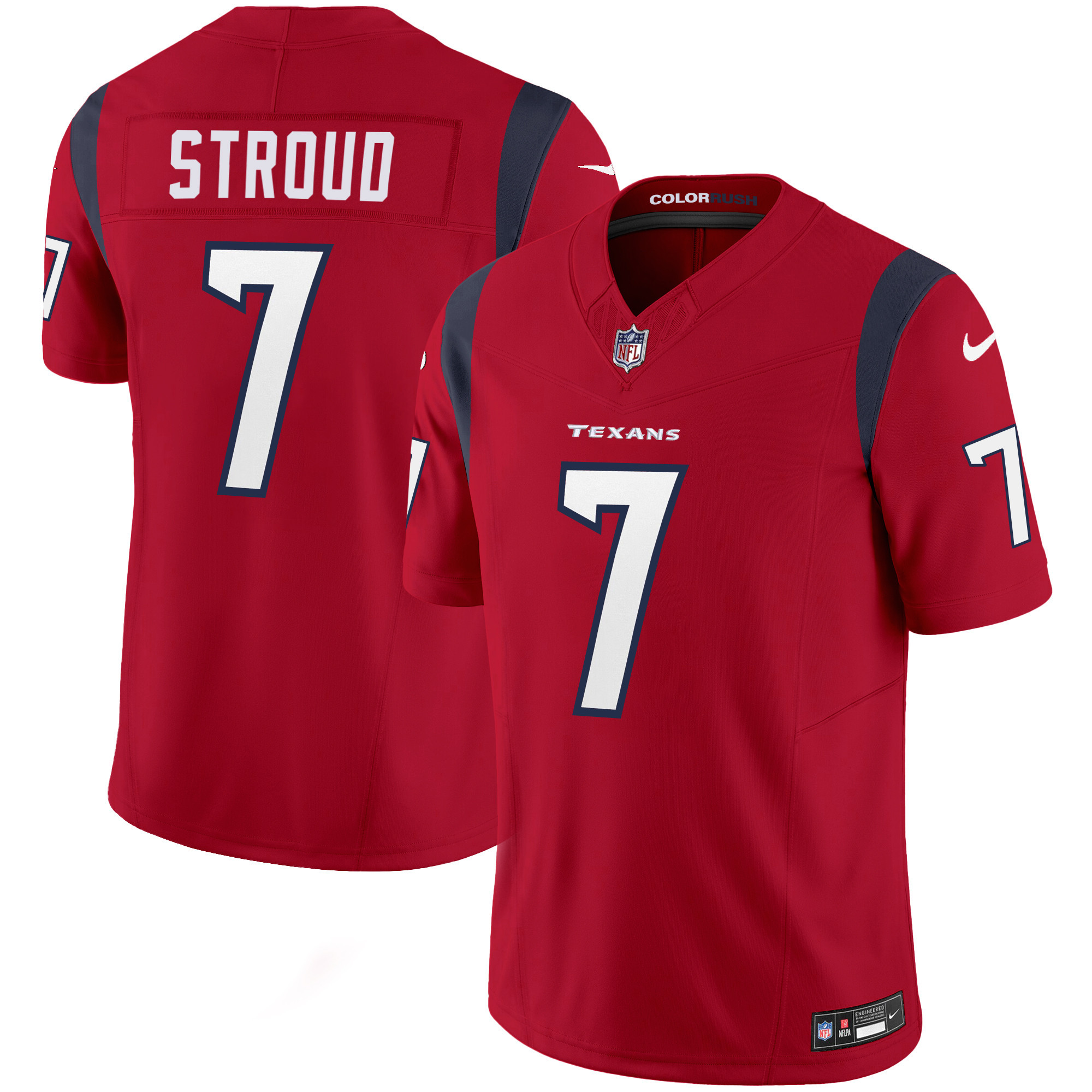 C.J. Stroud Men's Houston Texans Color Rush Legend Vapor Red Jersey - All Stitched