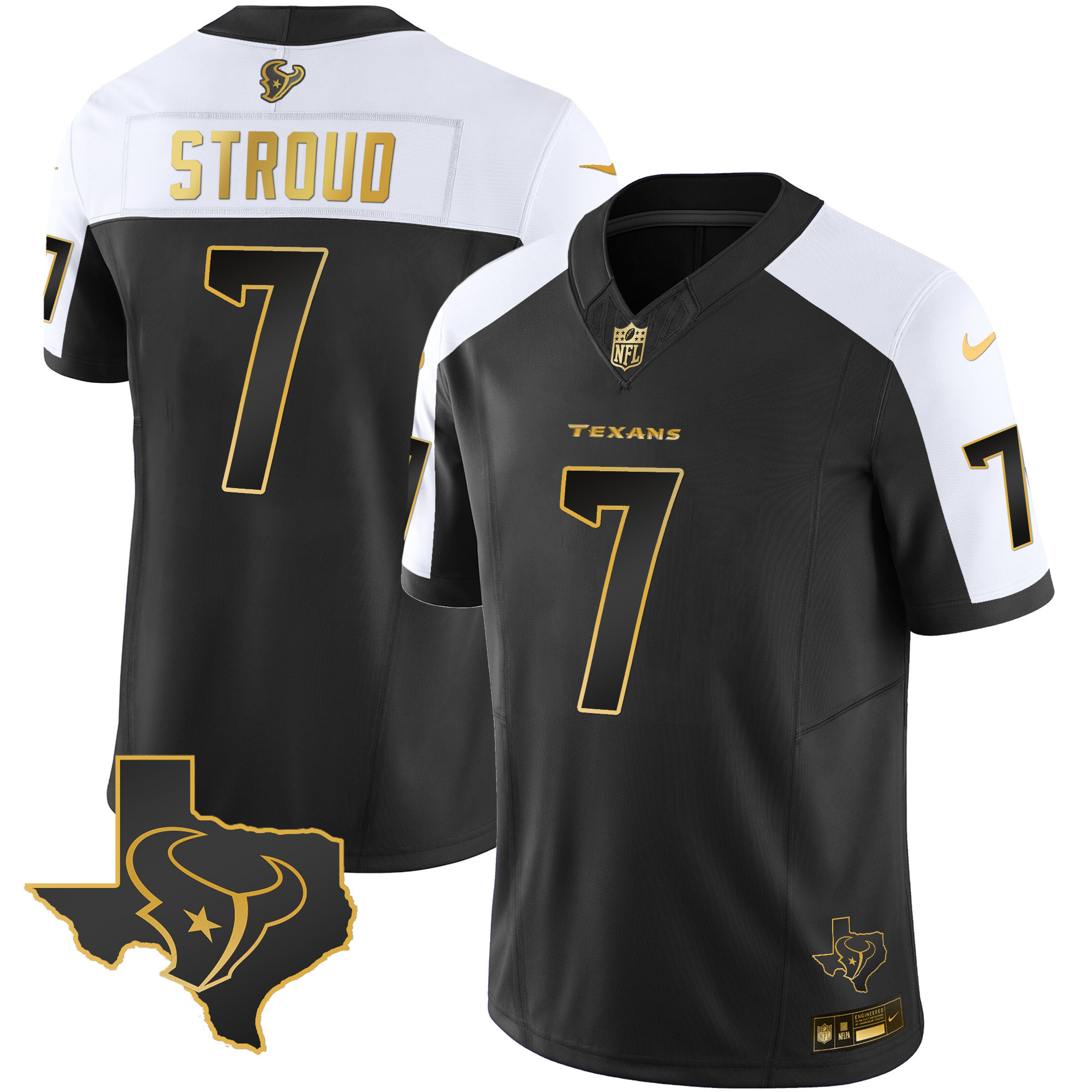 C.J. Stroud Men's Houston Texans Gold Vapor Limited Alternate Gold Jersey - All Stitched