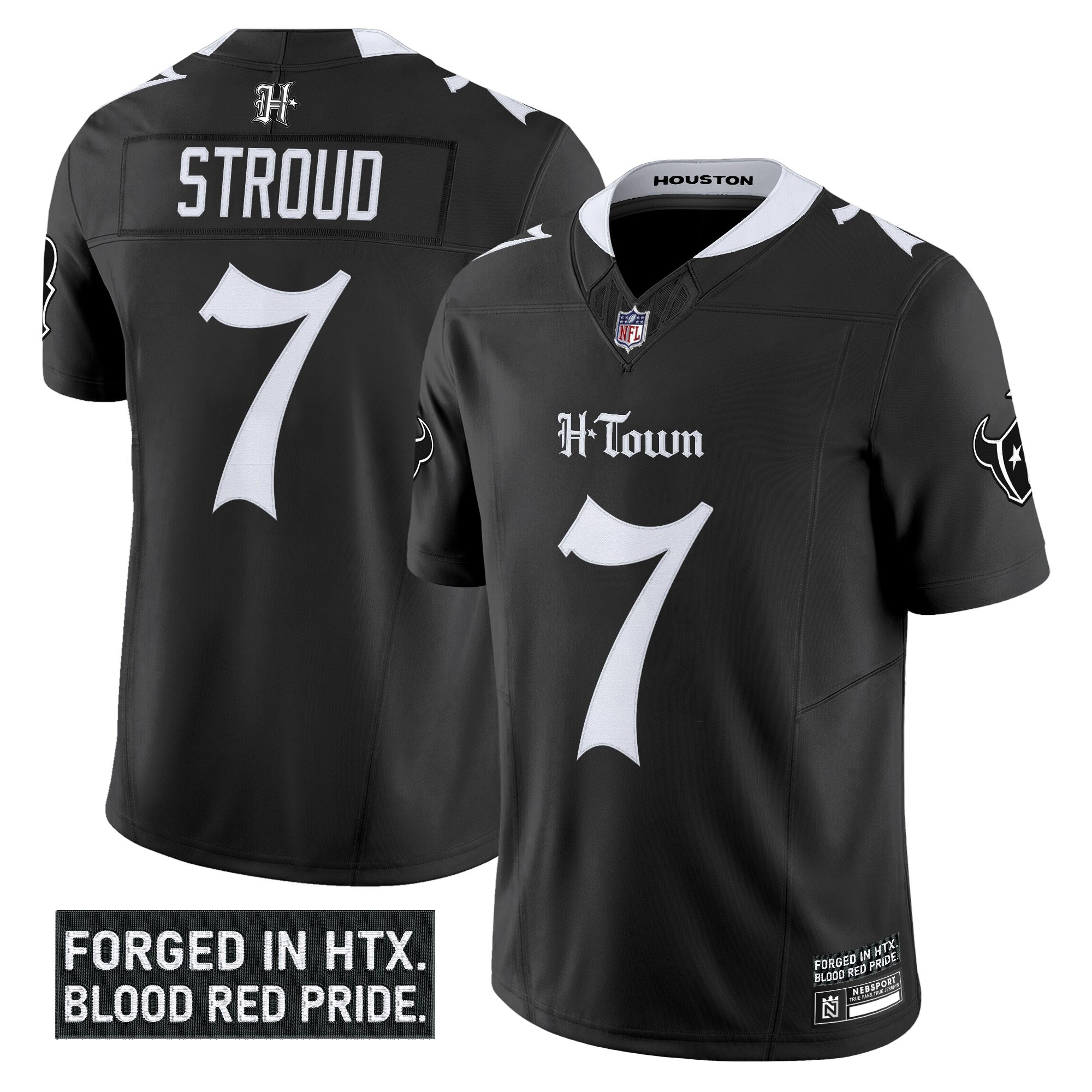 C.J. Stroud Men's Houston Texans 'Gothic Lone Star Shadows Edition' Vapor Limited Black Jersey - All Stitched