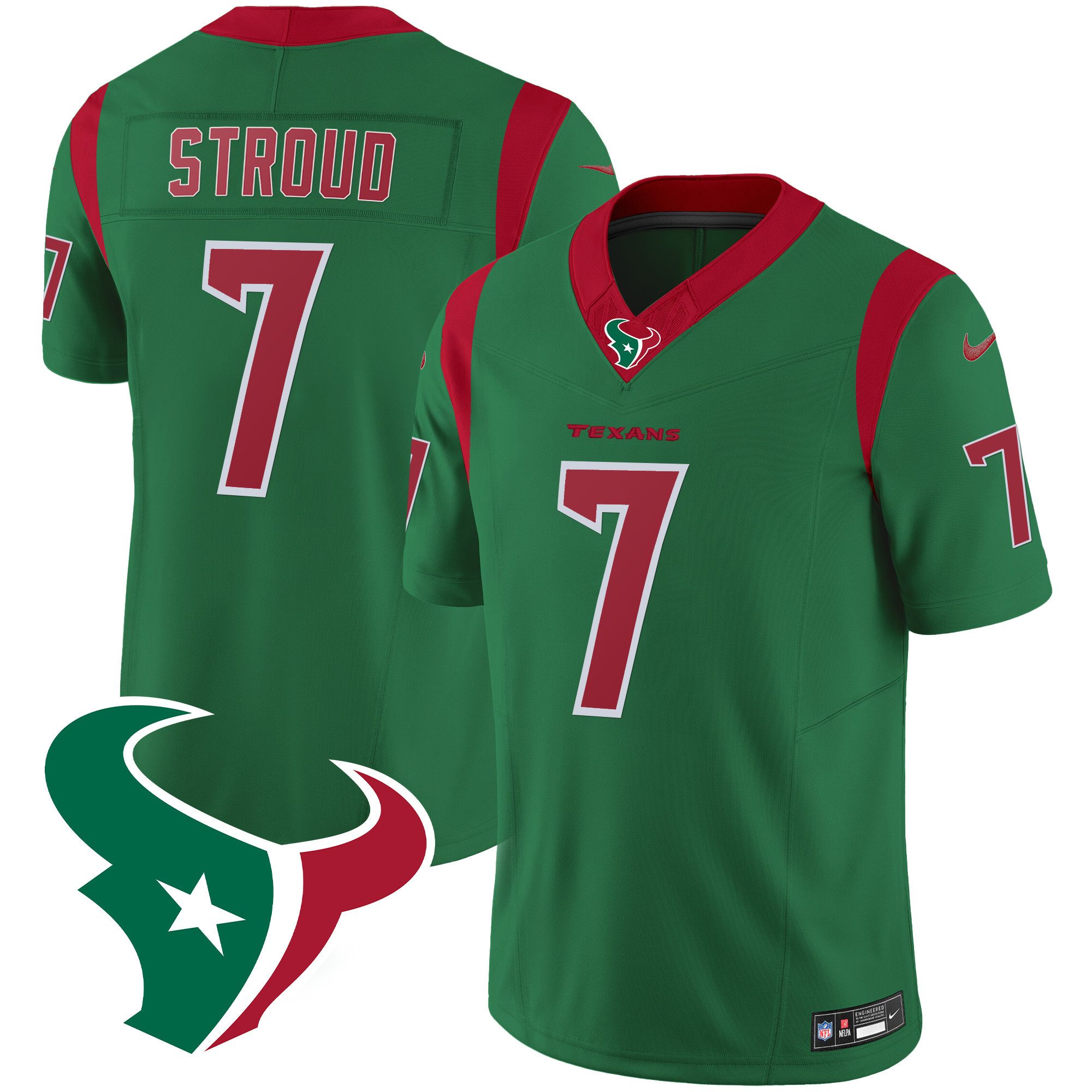 C.J. Stroud Men's Houston Texans Mexico Vapor Limited Green Jersey - All Stitched