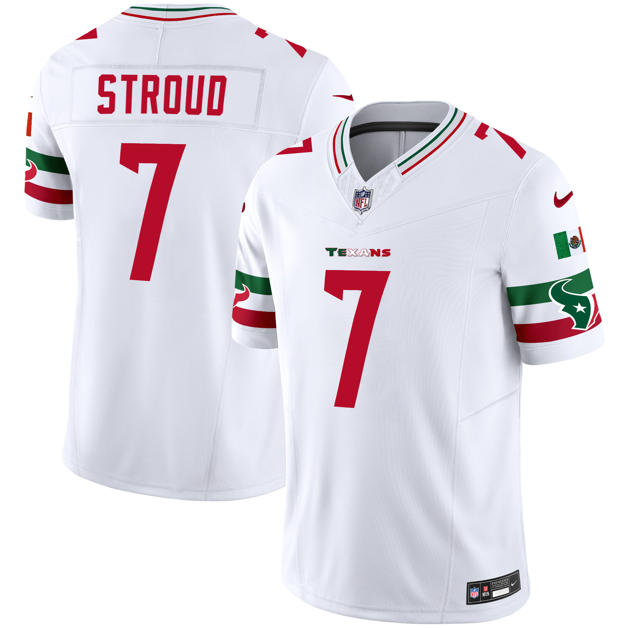 C.J. Stroud Men's Houston Texans Mexico Vapor Limited White Jersey - All Stitched