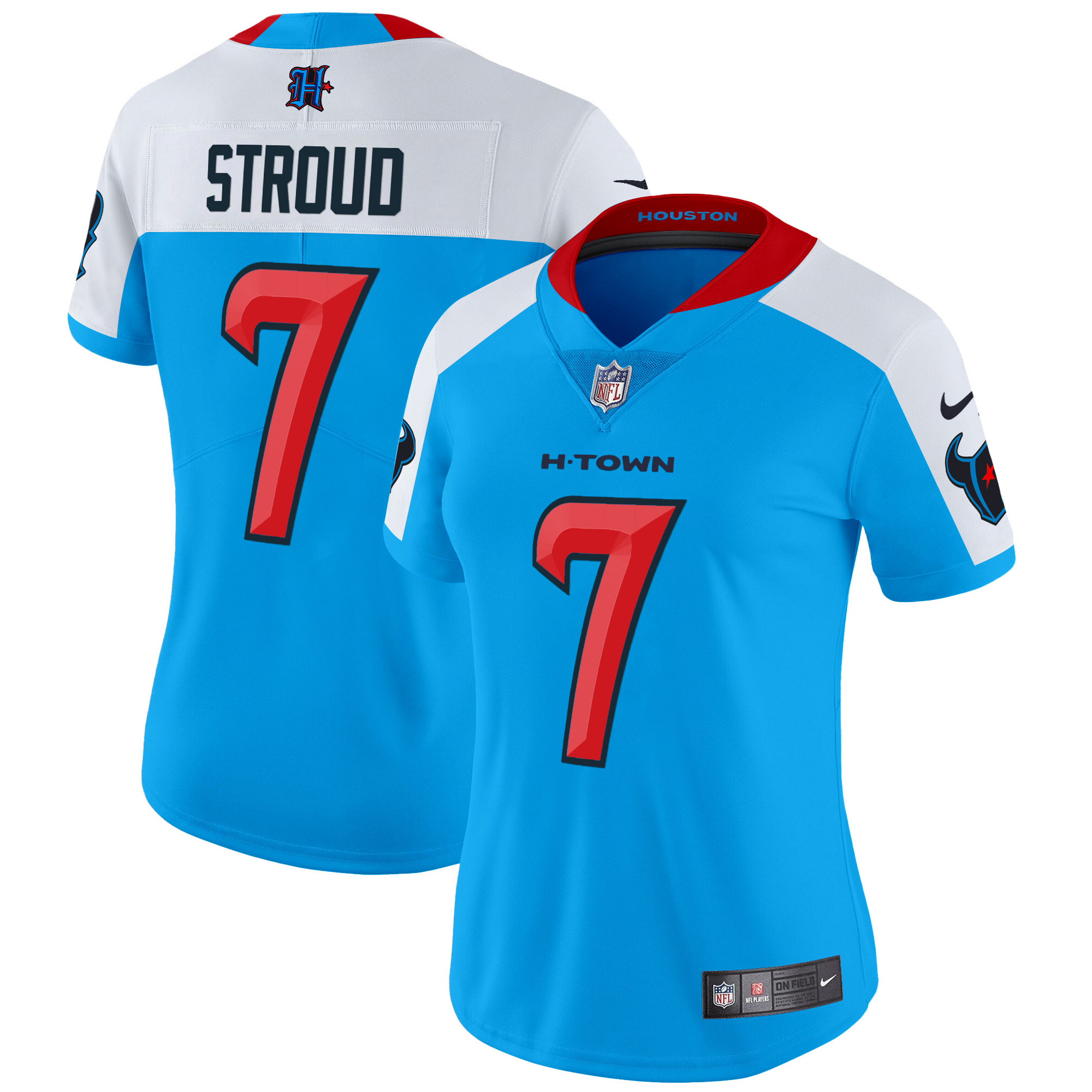 C.J. Stroud Women's Houston Texans 2024 Vapor Limited Blue Alternate Jersey - All Stitched