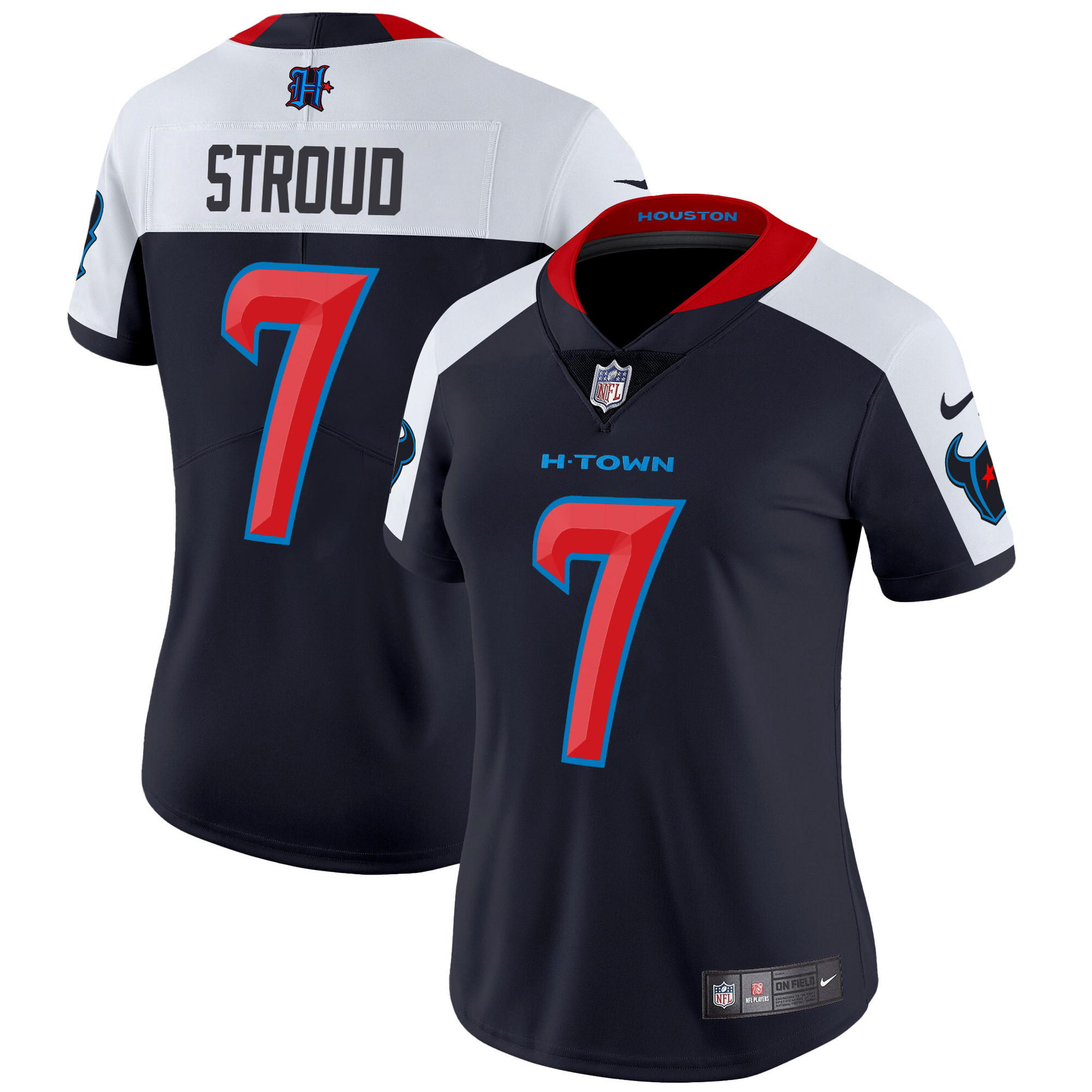 C.J. Stroud Women's Houston Texans 2024 Vapor Limited Navy Alternate Jersey - All Stitched