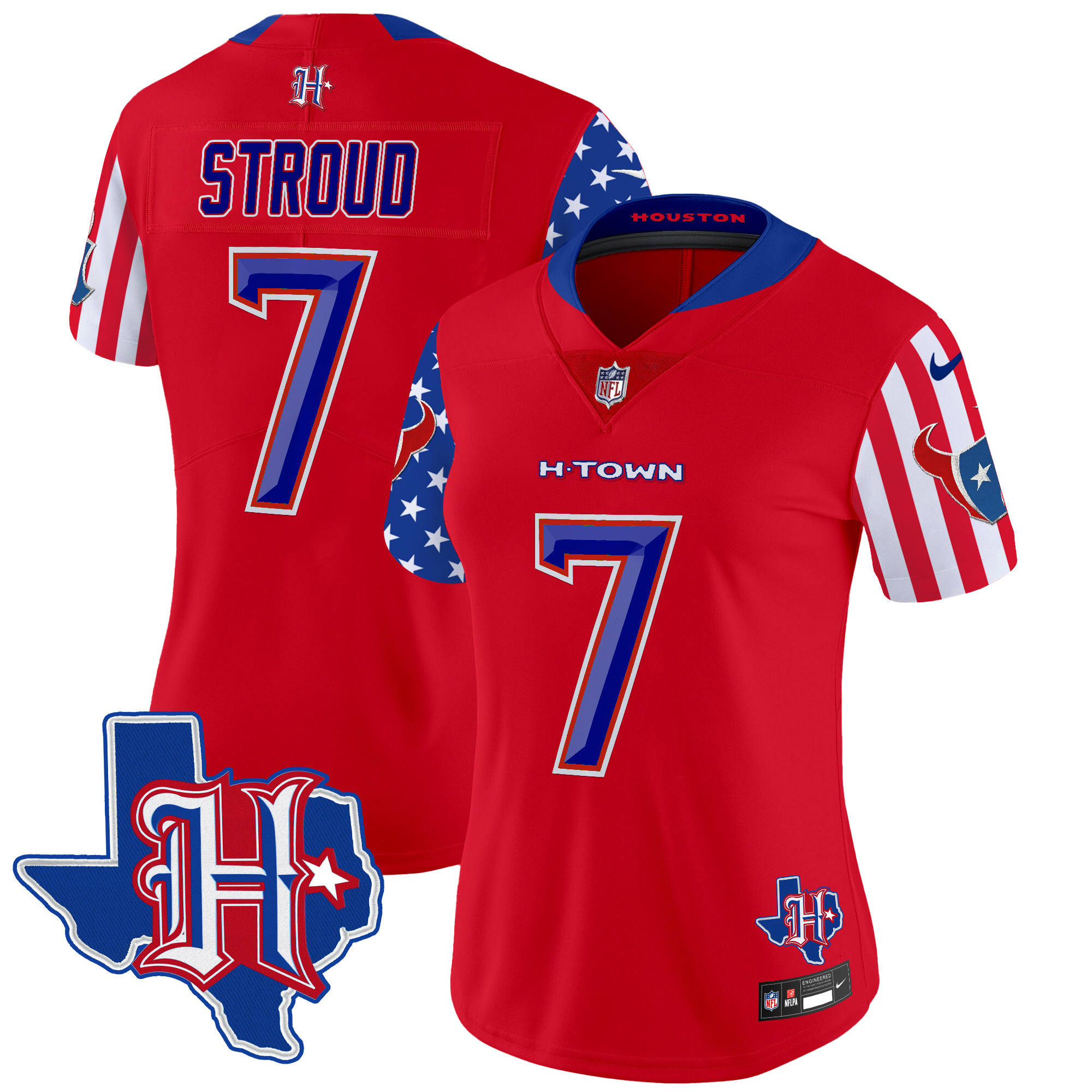 C.J. Stroud Women's Houston Texans American Style Vapor Limited Red Jersey - All Stitched
