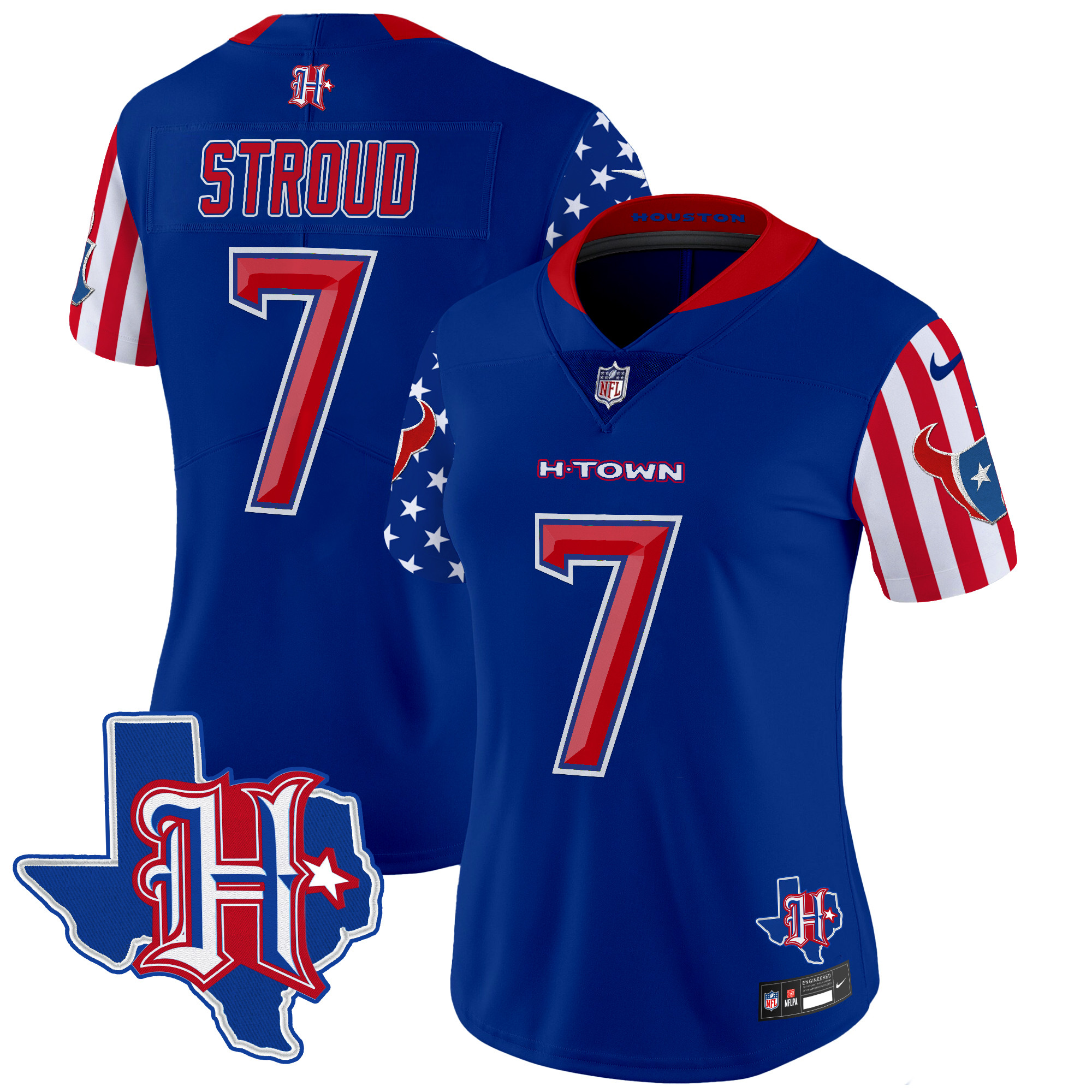C.J. Stroud Women's Houston Texans American Style Vapor Limited Royal Jersey - All Stitched