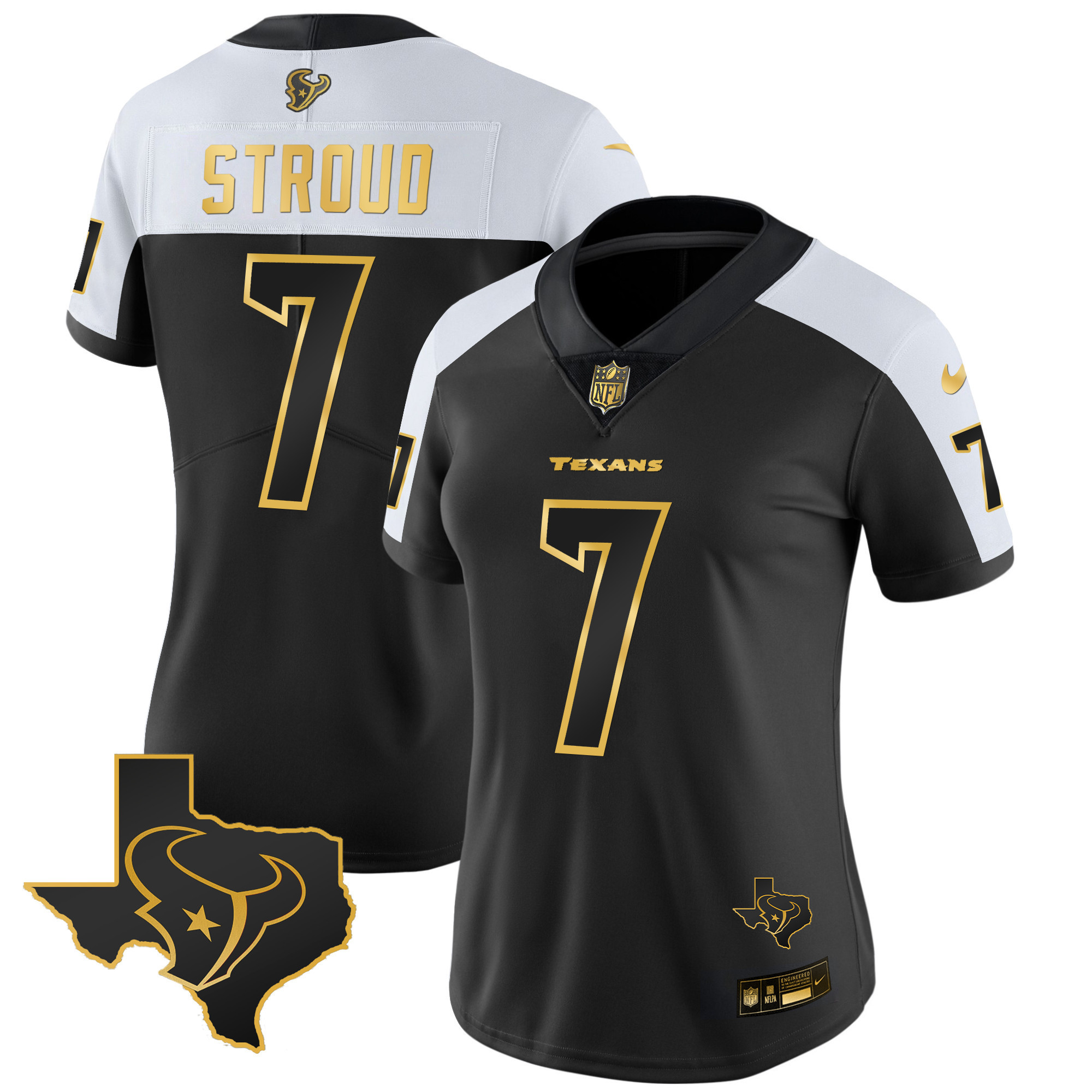 C.J. Stroud Women's Houston Texans Gold Vapor Limited Alternate Gold Jersey - All Stitched