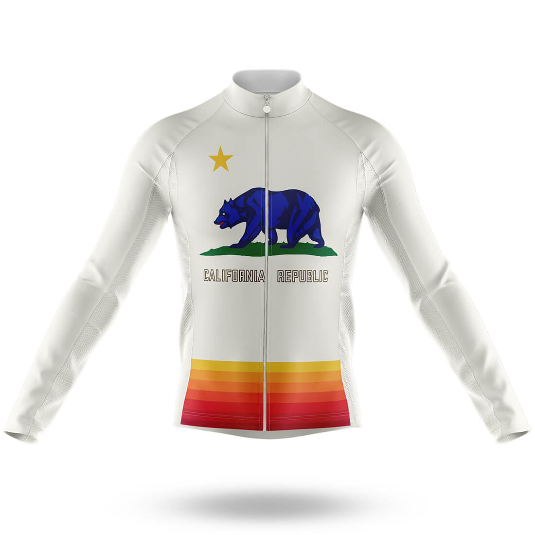 CA Sunset Stripes - Men's Cycling Long Sleeve Jersey
