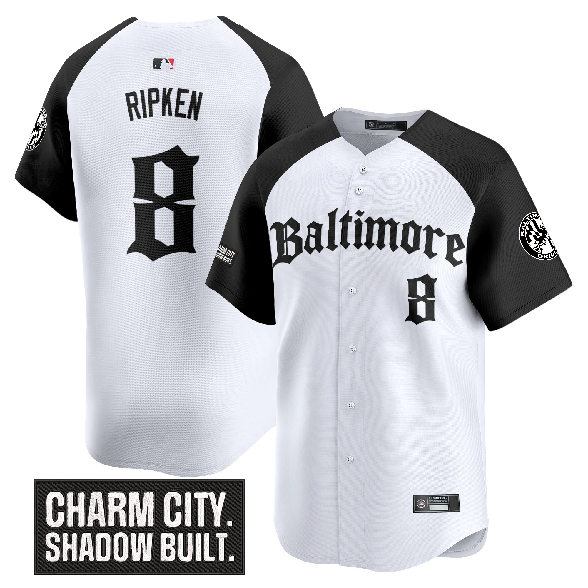 Cal Ripken Men's Baltimore Orioles 'Gothic Harbor Edition' Vapor Premier Limited Alternate Jersey - All Stitched