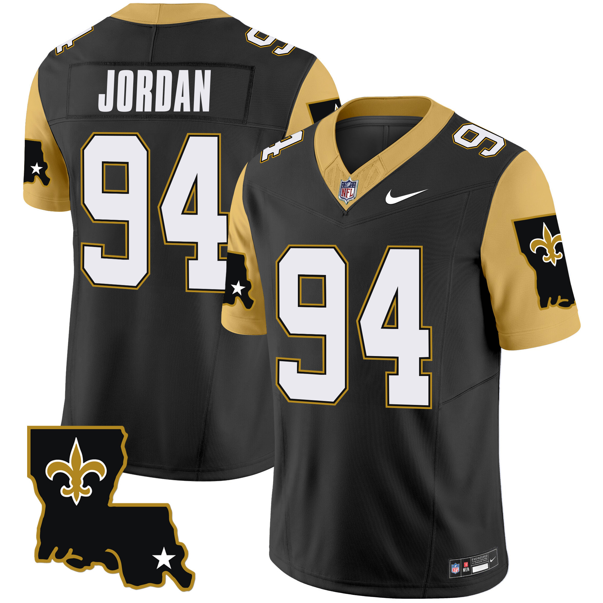 Cameron Jordan Men's New Orleans Saints 1987 Legacy Vapor Limited Black Jersey - All Stitched