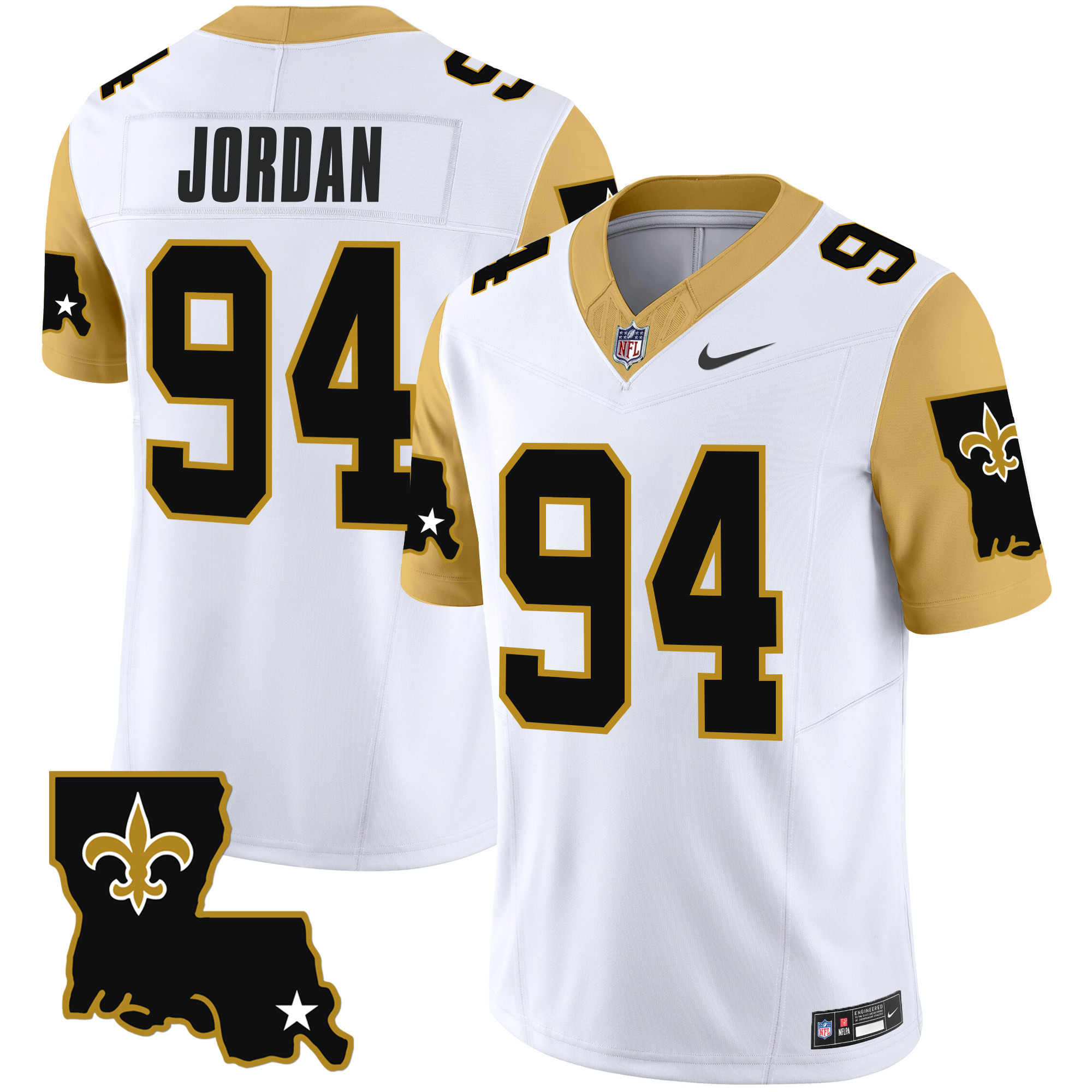 Cameron Jordan Men's New Orleans Saints 1987 Legacy Vapor Limited White Jersey - All Stitched