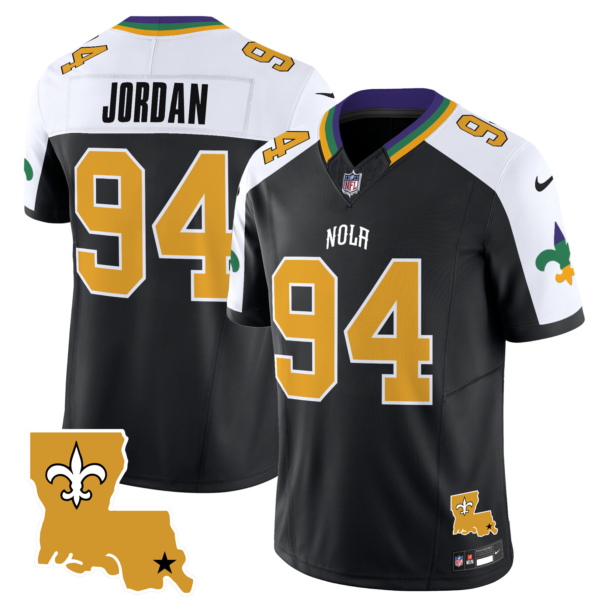 Cameron Jordan Men's New Orleans Saints 2024 New Orleans City Vapor Limited Alternate Jersey - All Stitched