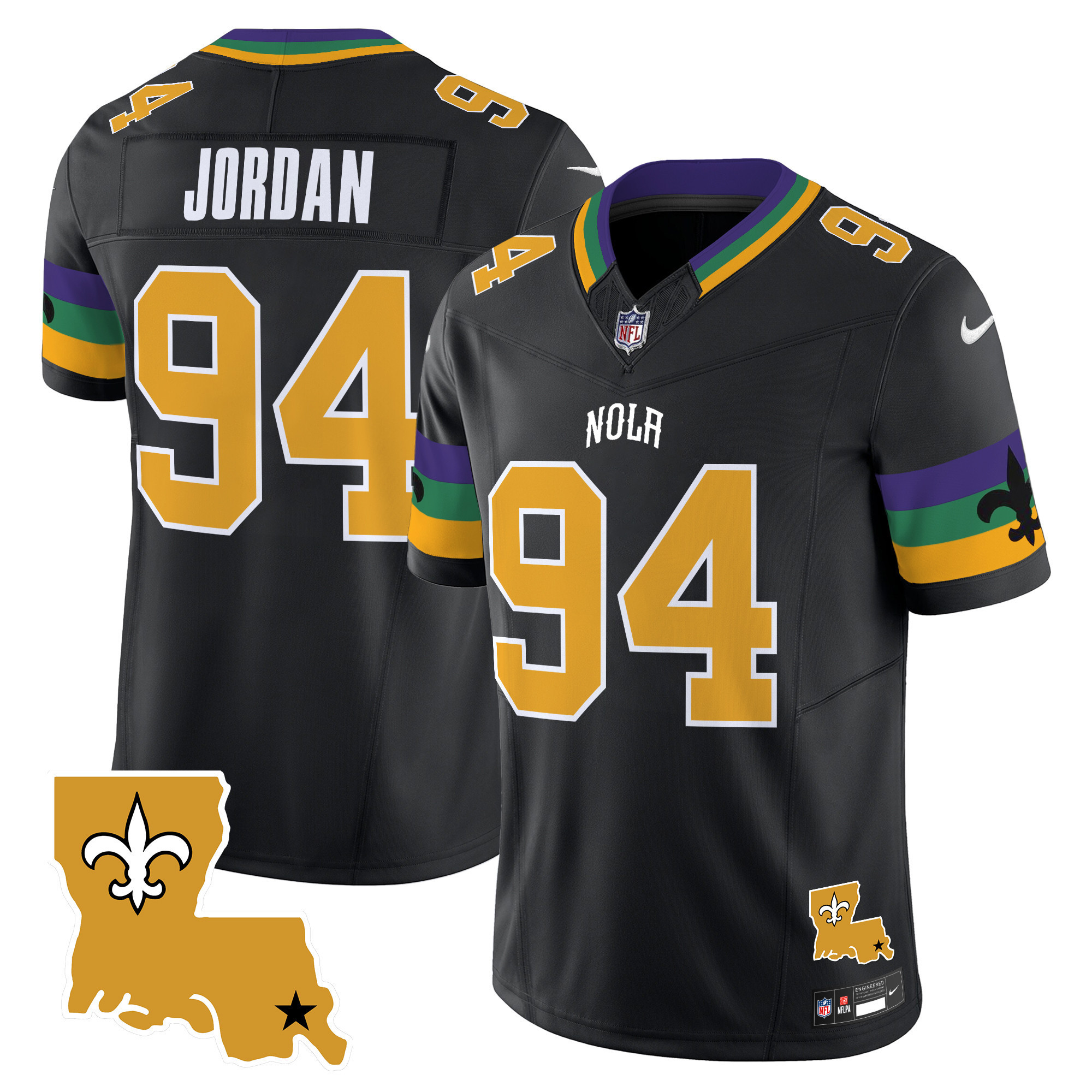 Cameron Jordan Men's New Orleans Saints 2024 New Orleans City Vapor Limited Black Jersey - All Stitched