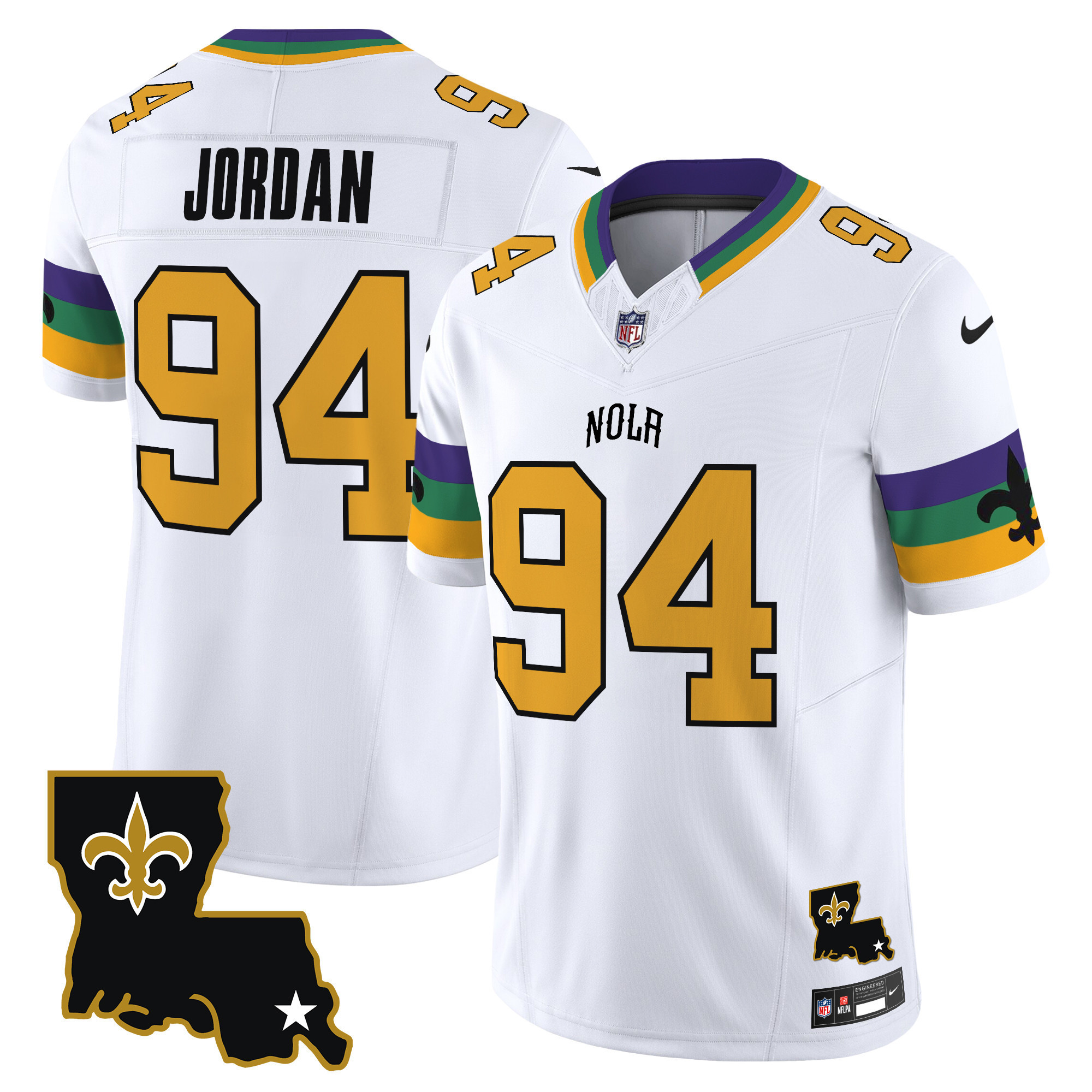 Cameron Jordan Men's New Orleans Saints 2024 New Orleans City Vapor Limited White Jersey - All Stitched