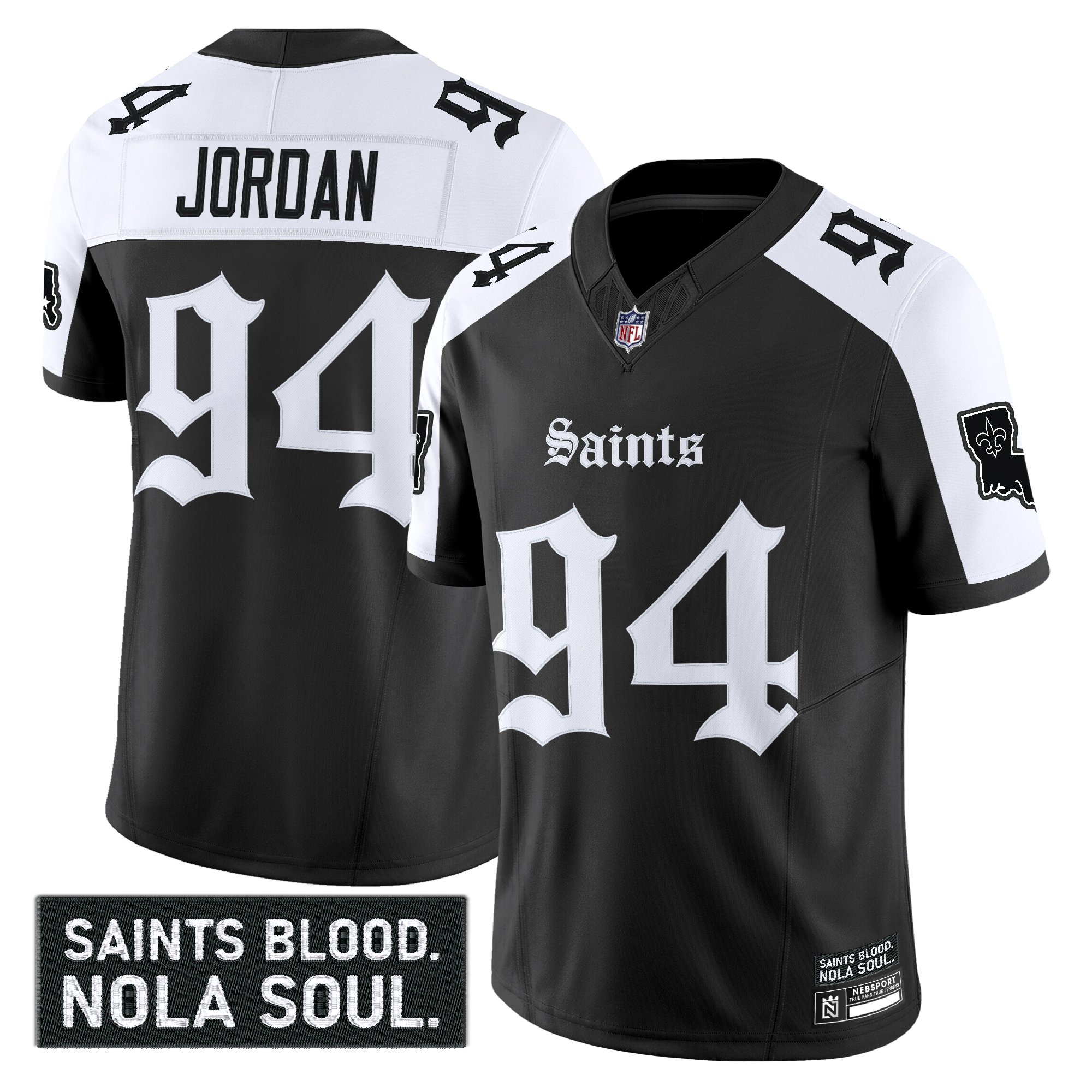 Cameron Jordan Men's New Orleans Saints 'Gothic Vieux CarrÃƒÂ© Edition' Vapor Alternate Jersey - All Stitched