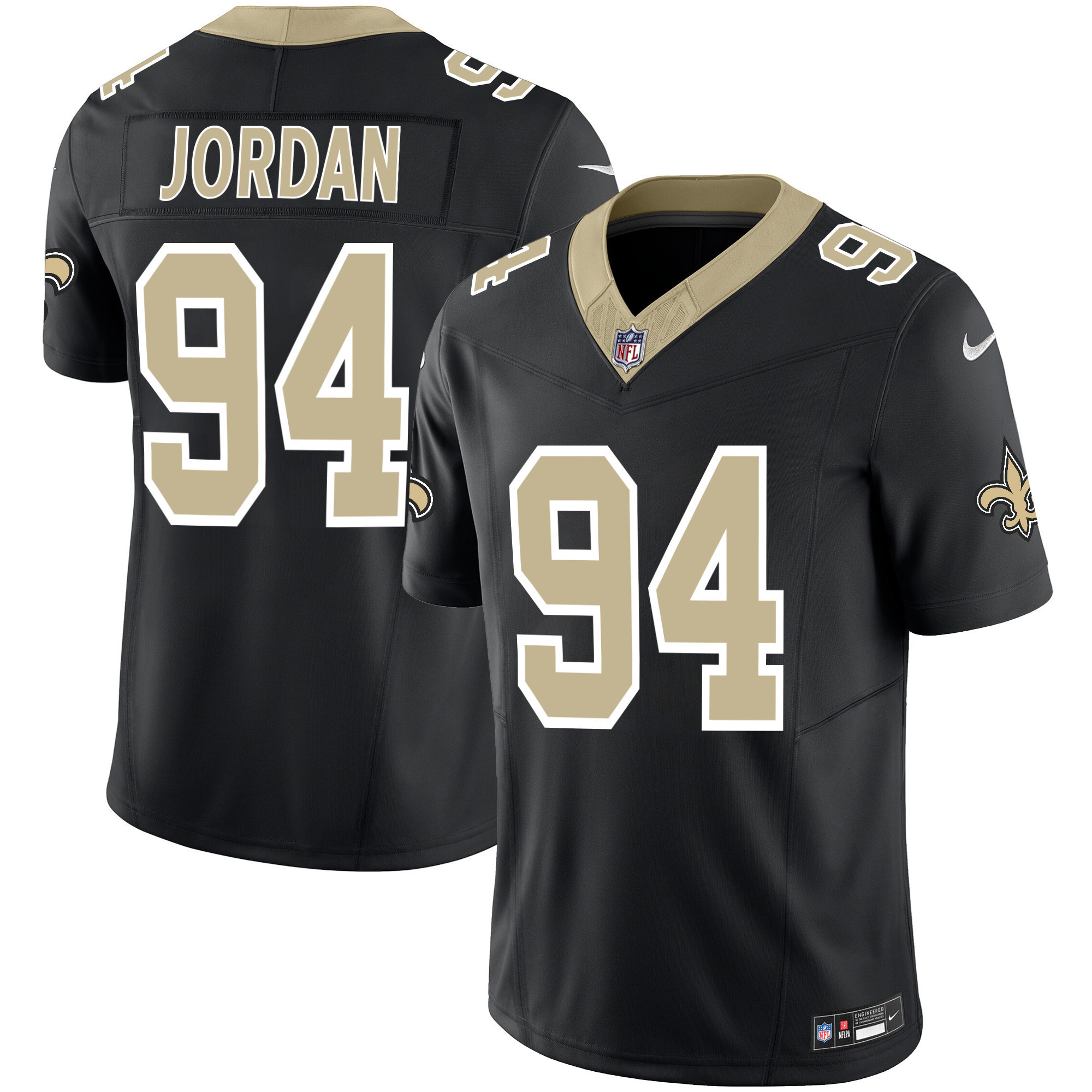 Cameron Jordan Men's New Orleans Saints Vapor Limited Black Jersey - All Stitched