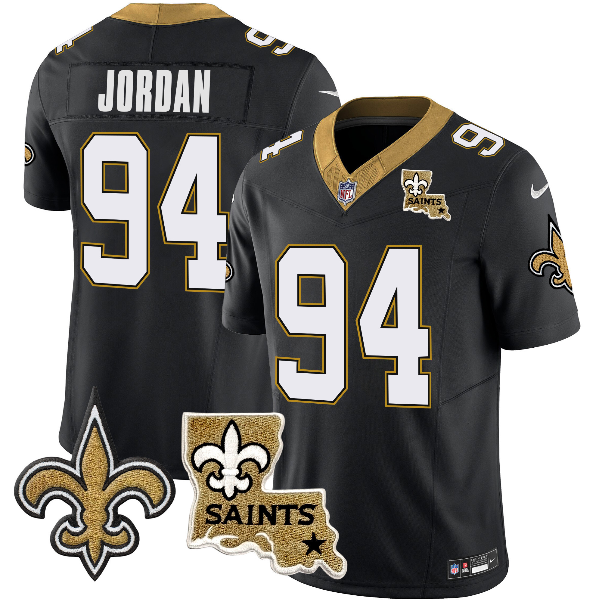 Cameron Jordan Men's New Orleans Saints Vapor Limited Black Jersey - All Stitched