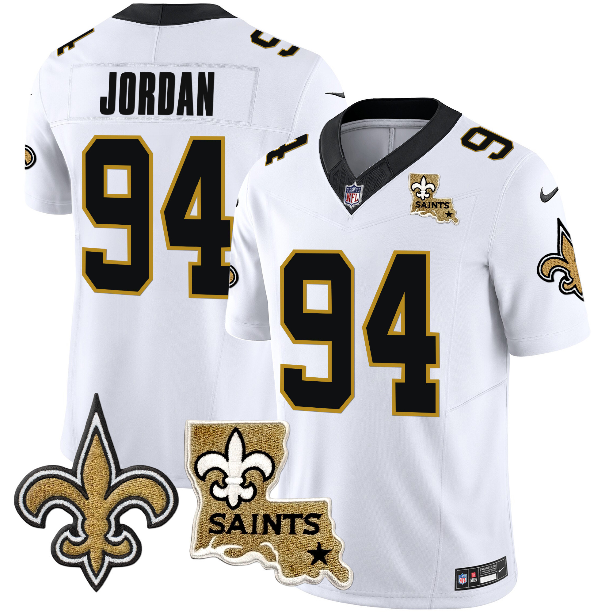 Cameron Jordan Men's New Orleans Saints Vapor Limited White Jersey - All Stitched