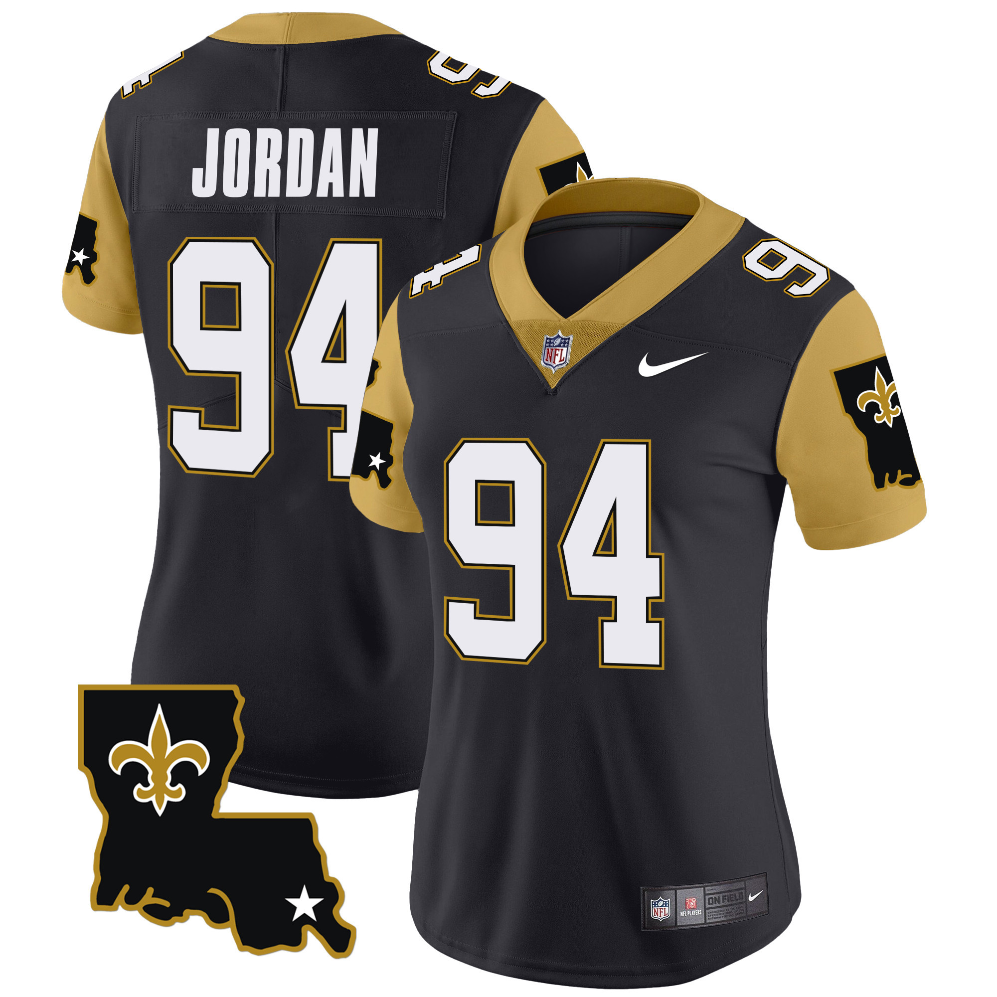 Cameron Jordan Women's New Orleans Saints 1987 Legacy Vapor Limited Black Jersey - All Stitched