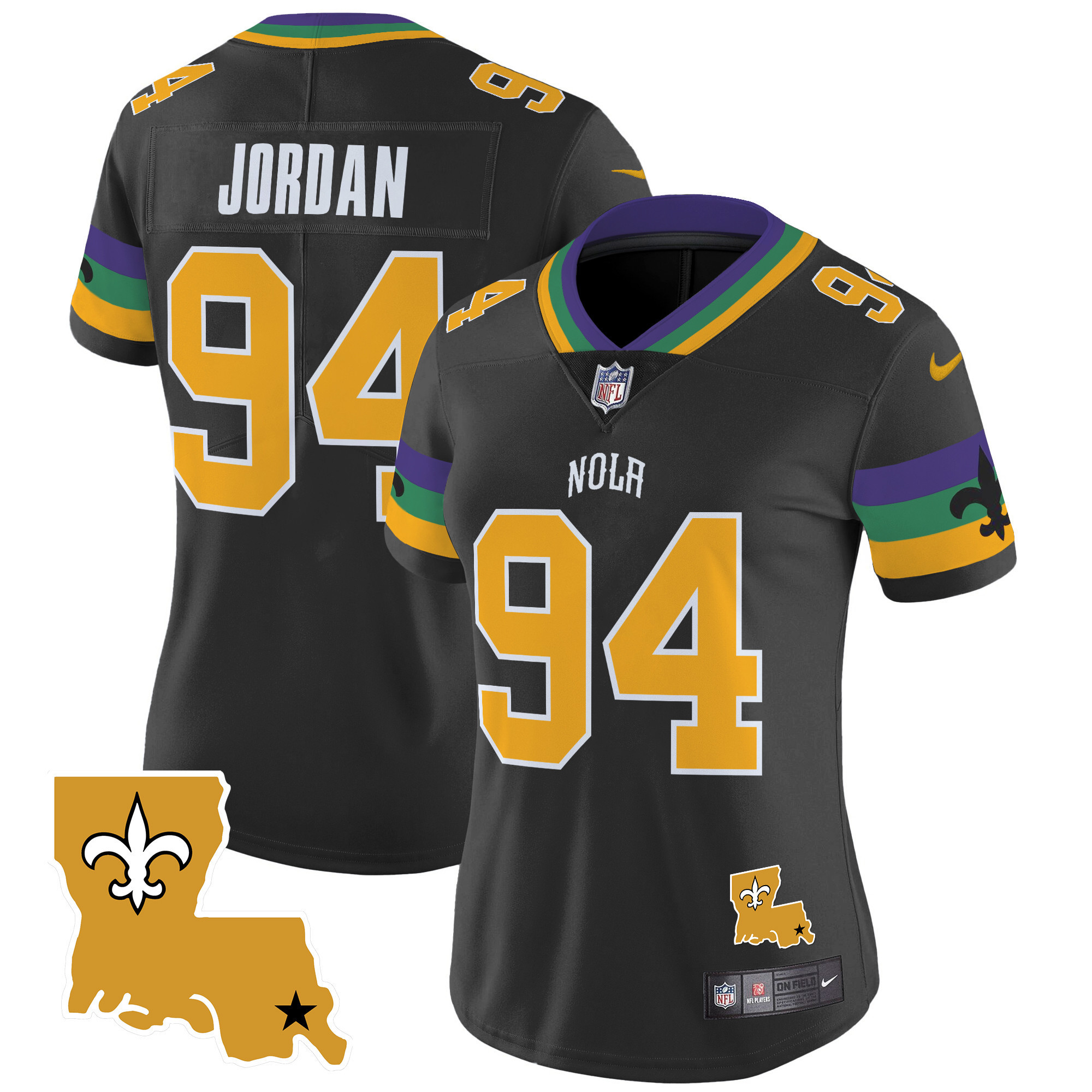 Cameron Jordan Women's New Orleans Saints 2024 New Orleans City Vapor Limited Black Jersey - All Stitched