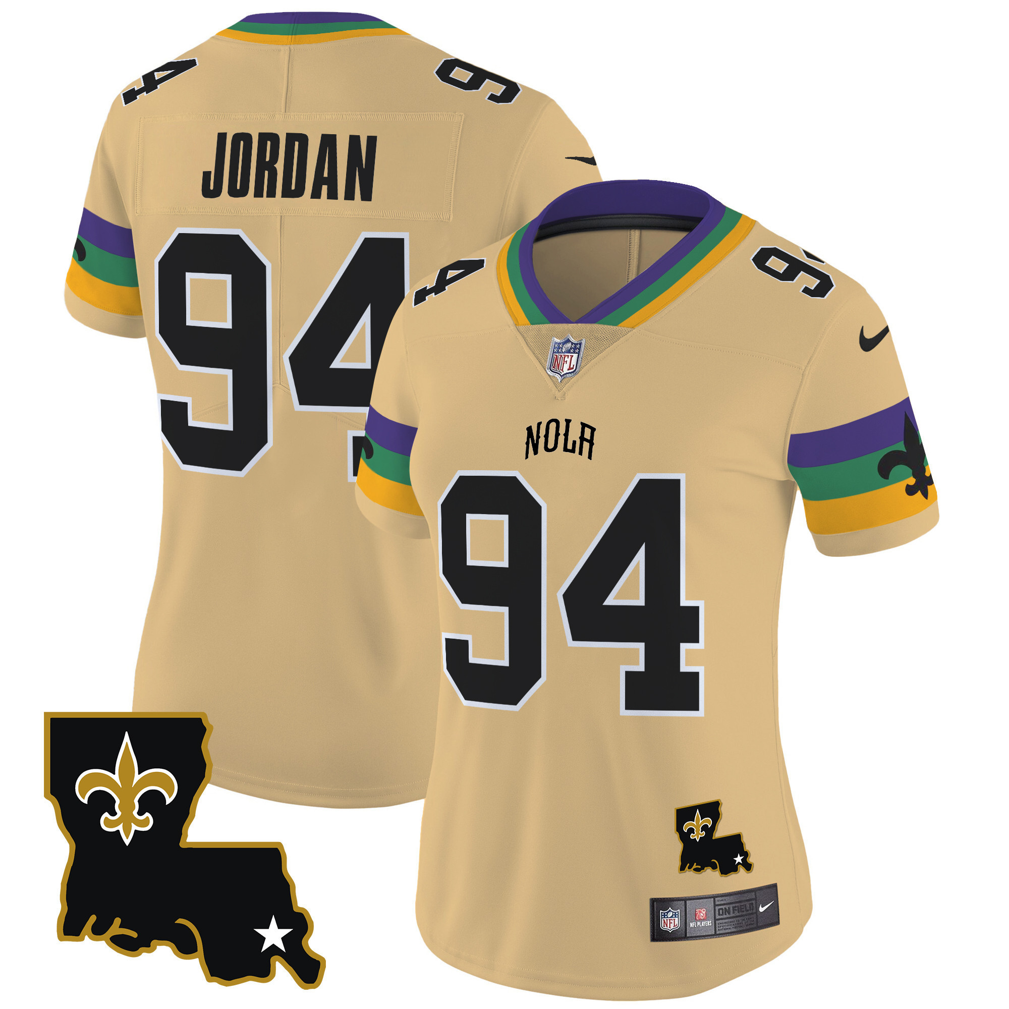 Cameron Jordan Women's New Orleans Saints 2024 New Orleans City Vapor Limited Gold Jersey - All Stitched