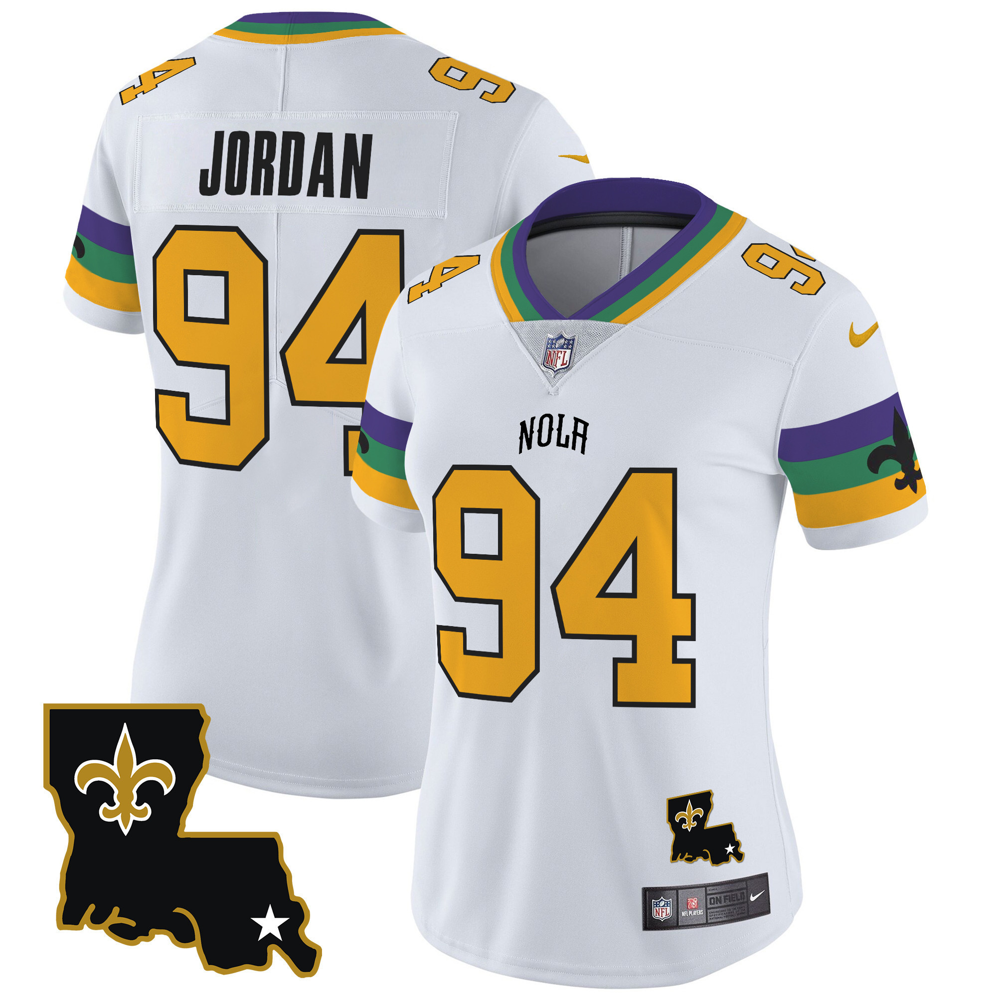 Cameron Jordan Women's New Orleans Saints 2024 New Orleans City Vapor Limited White Jersey - All Stitched