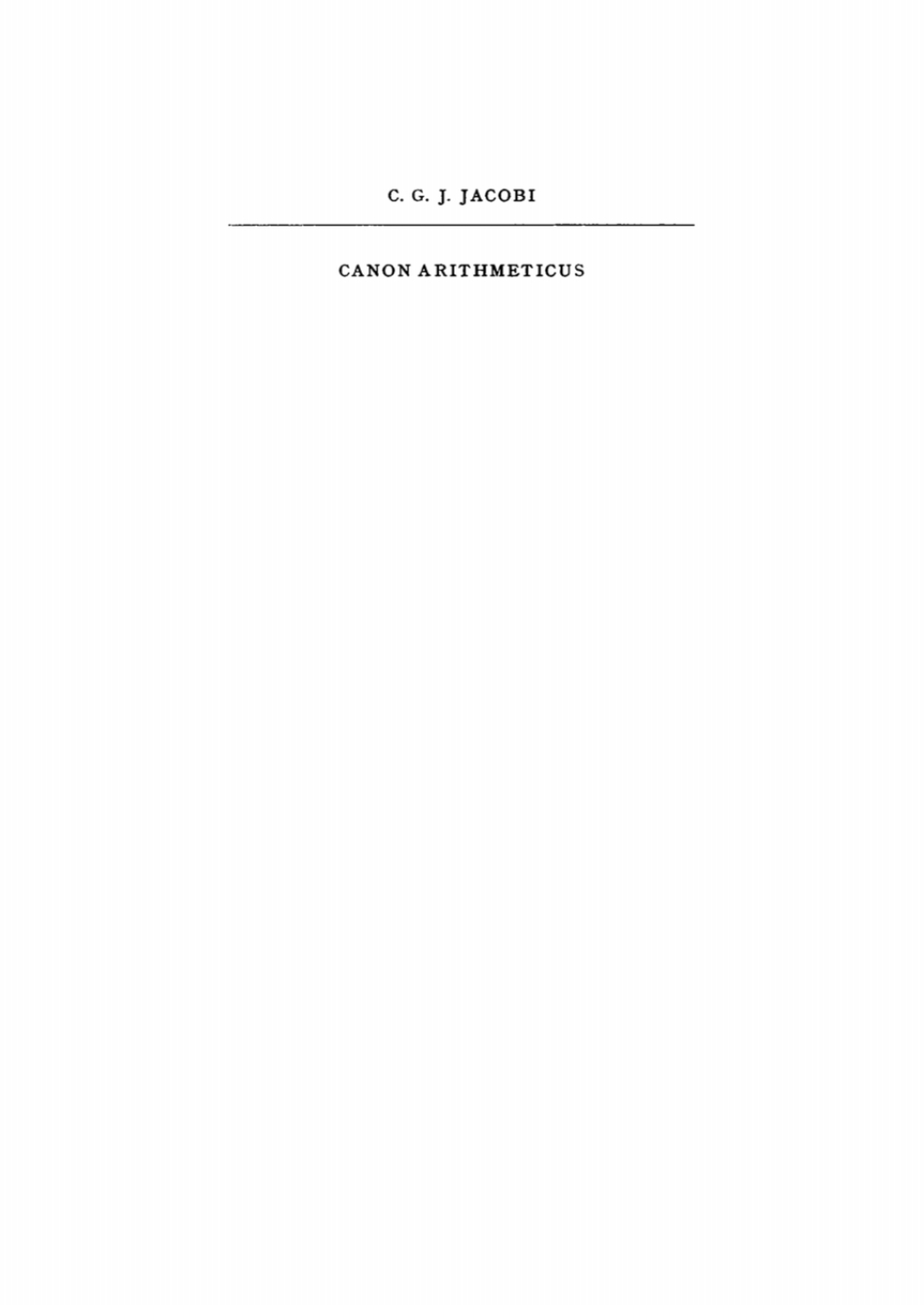 Canon Arithmeticus 1st Edition â€“ PDF/EPUB Version Downloadable