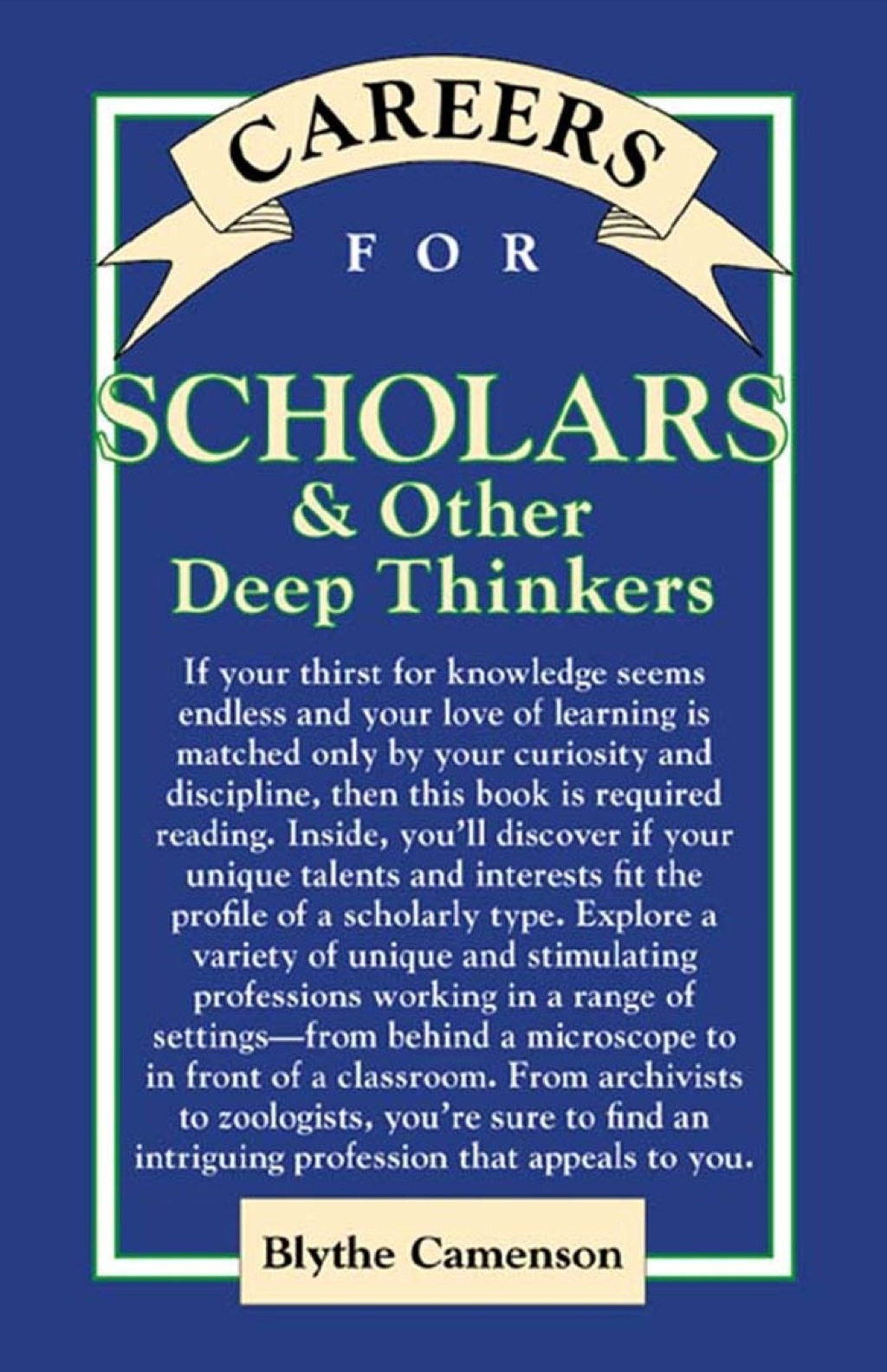 Careers for Scholars & Other Deep Thinkers 1st Edition - (PDF/EPUB Version)