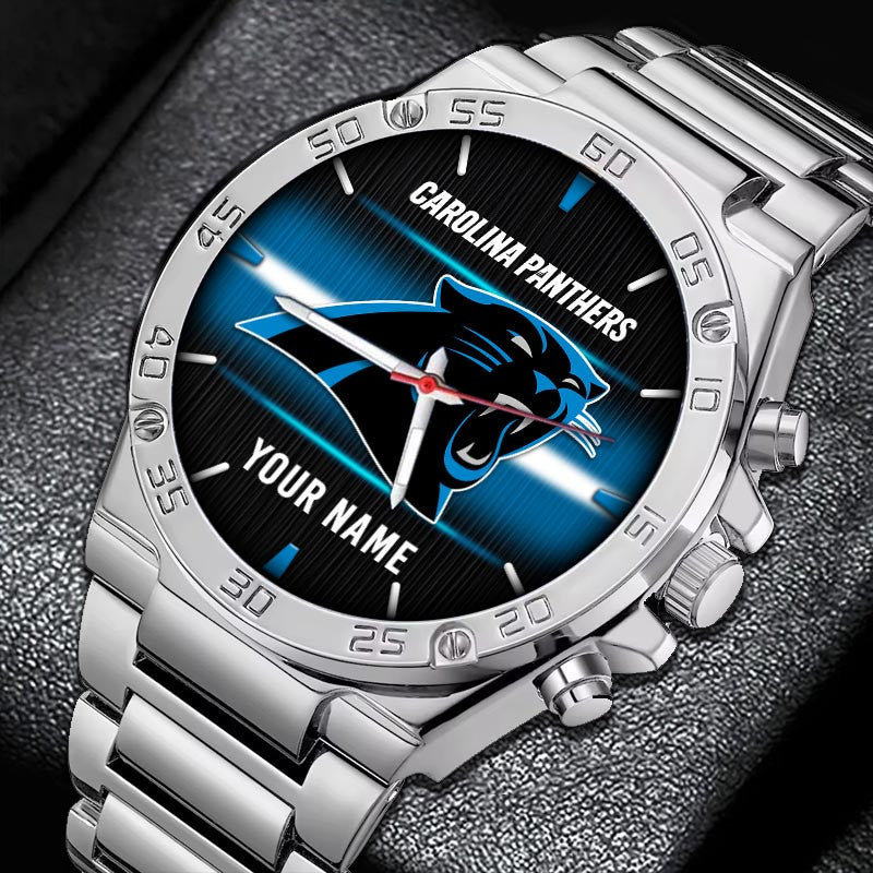 Carolina Panthers Custom Personalized Name Watch