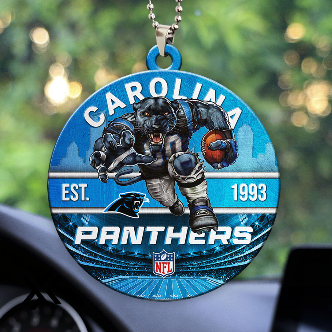 Carolina Panthers Custom Shaped 2-Sided Acrylic Car Ornament