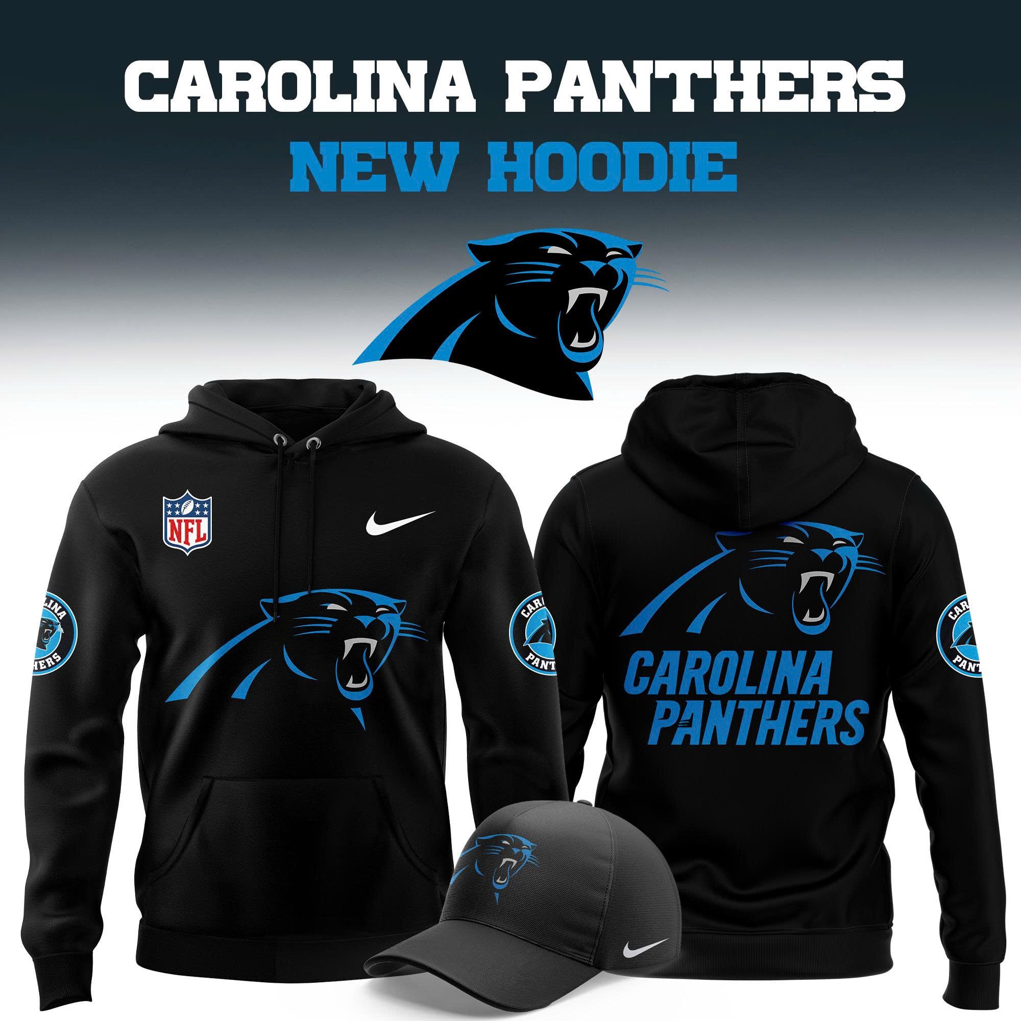 Carolina Panthers Mens Black Fleece Hoodie