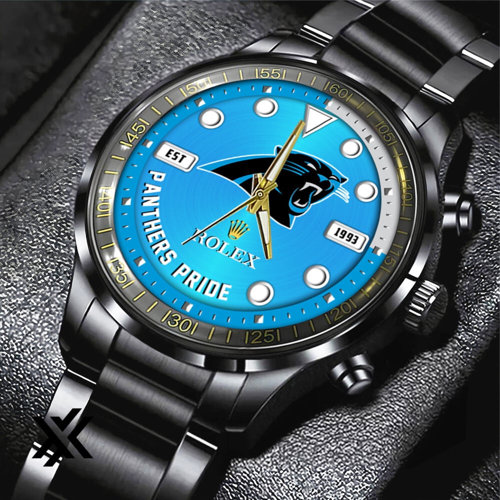 Carolina Panthers Rolex Black Stainless Steel Watch