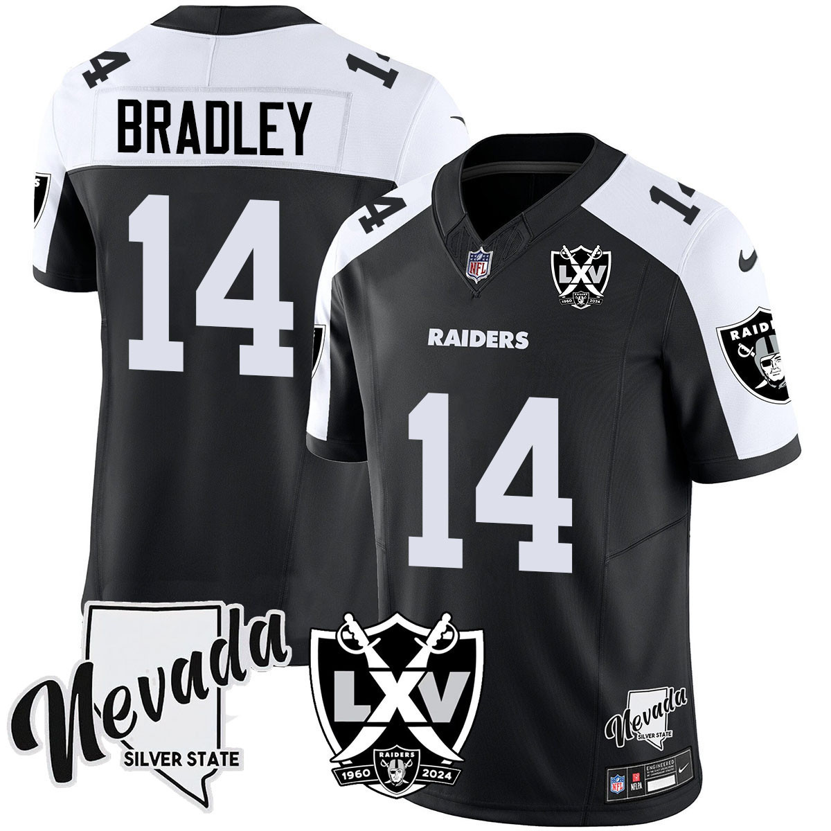 Carter Bradley Men's Las Vegas Raiders 2024 Vapor Limited Black Alternate Jersey - All Stitched