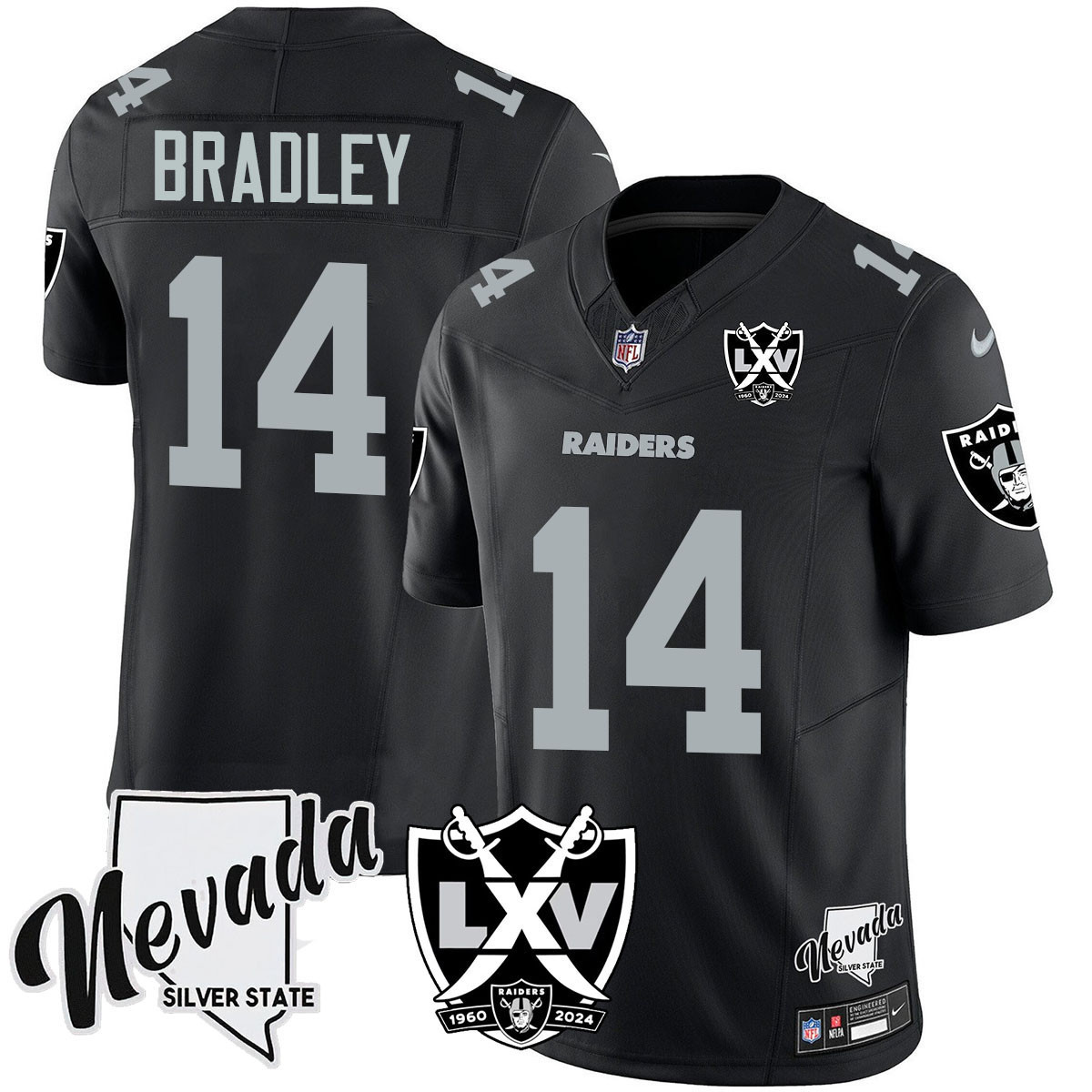 Carter Bradley Men's Las Vegas Raiders 2024 Vapor Limited Black Jersey - All Stitched