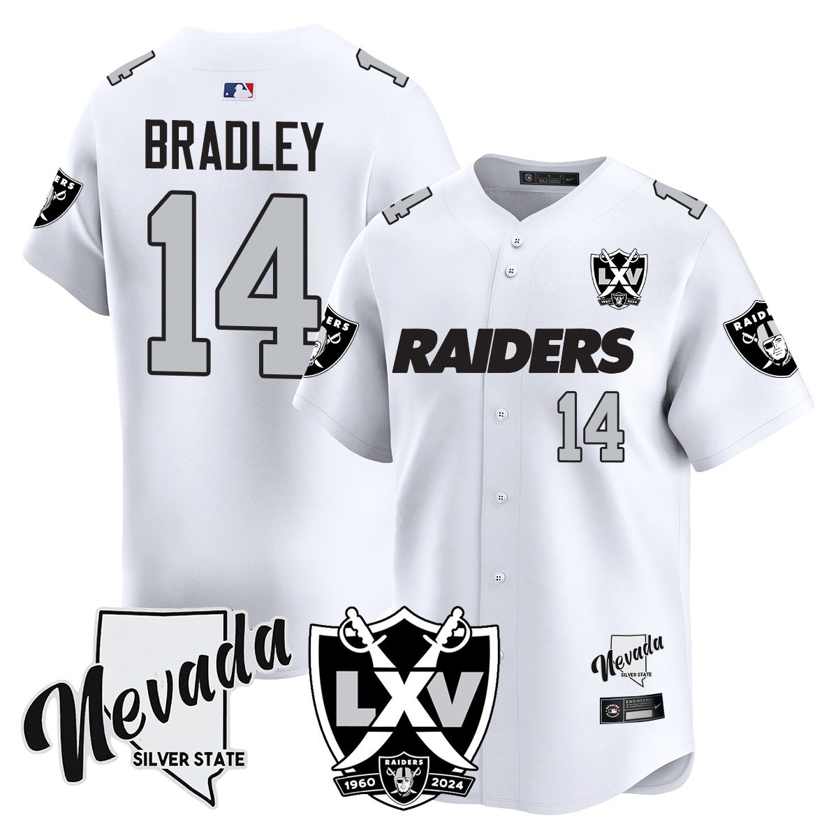 Carter Bradley Men's Las Vegas Raiders 2024 Vapor Premier Limited White Jersey - All Stitched