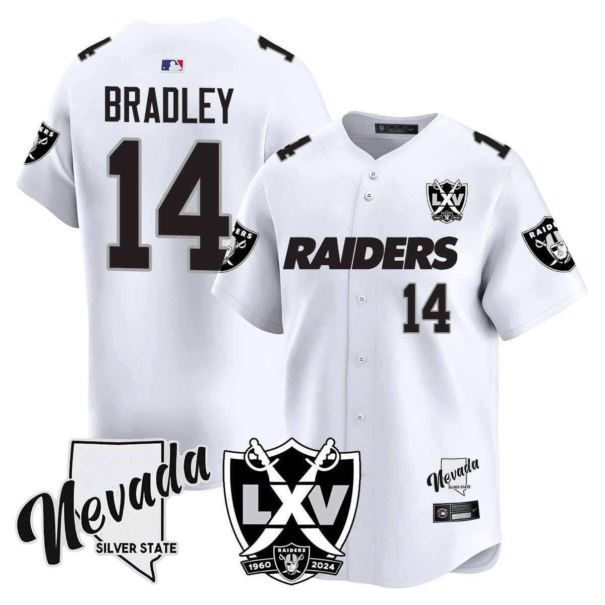 Carter Bradley Men's Las Vegas Raiders 2024 Vapor Premier Limited White Limited Jersey - All Stitched
