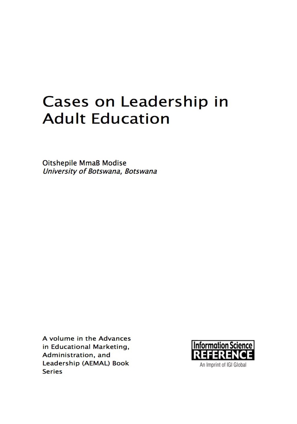 Cases on Leadership in Adult Education â€“ PDF/EPUB Version Downloadable