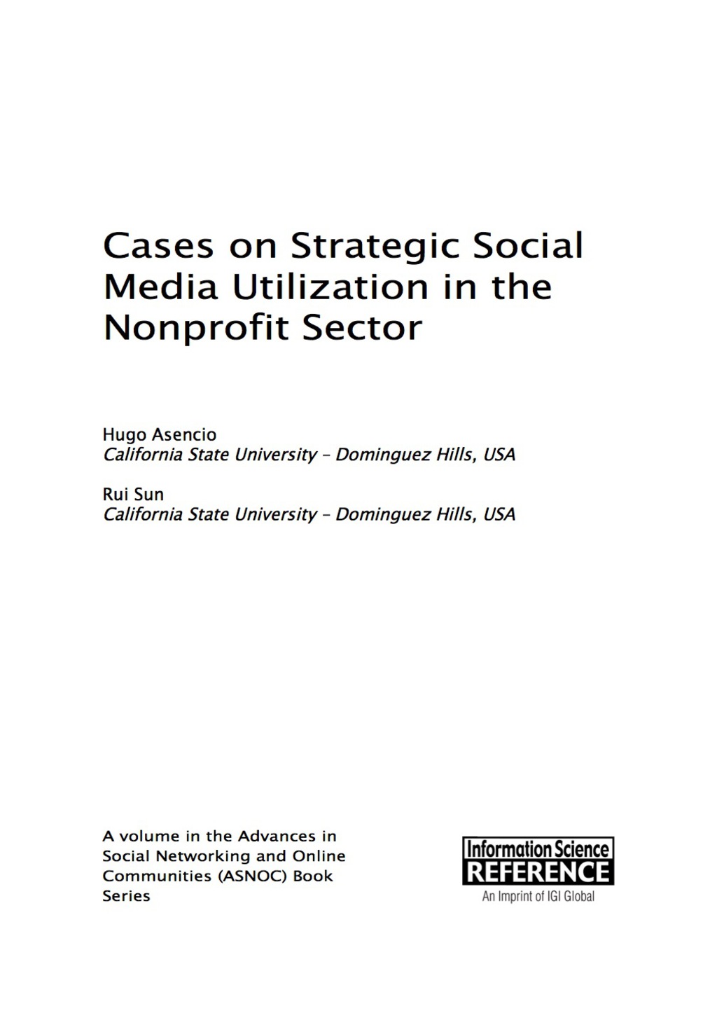Cases on Strategic Social Media Utilization in the Nonprofit Sector â€“ PDF/EPUB Version Downloadable
