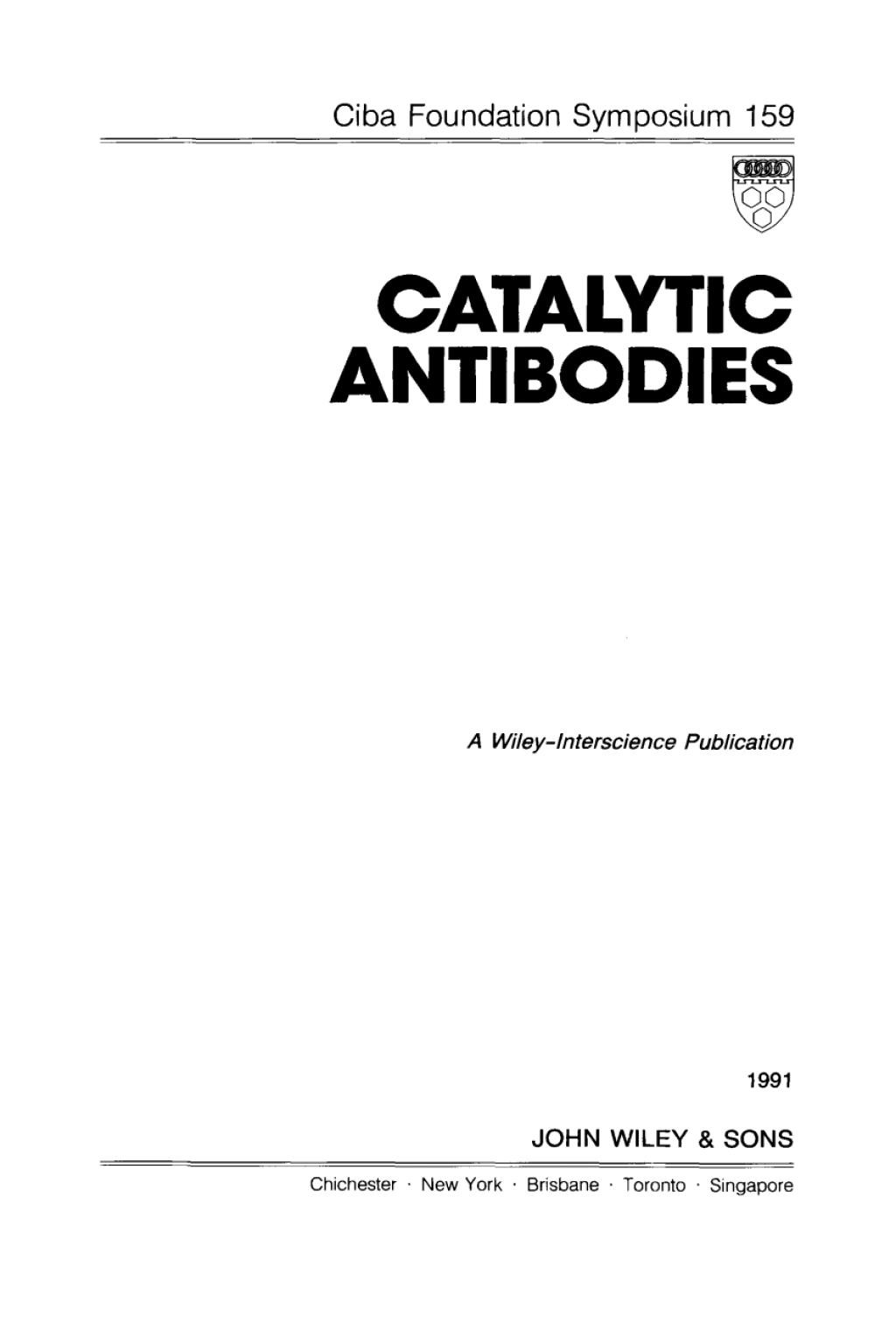 Catalytic Antibodies 1st Edition â€“ PDF/EPUB Version Downloadable