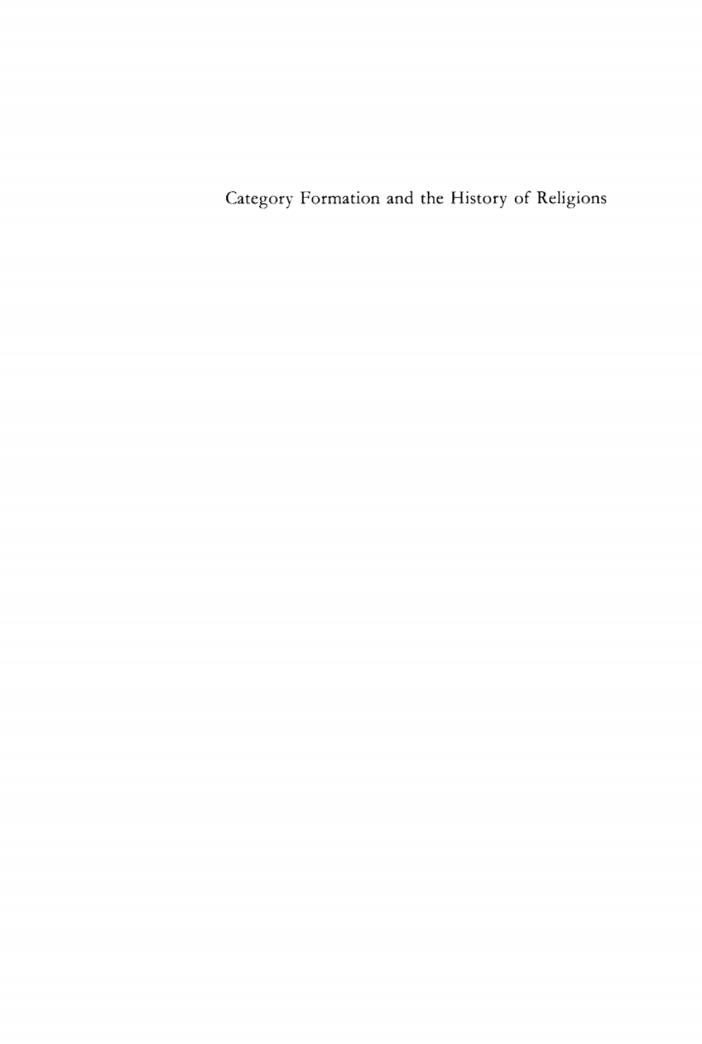 Category Formation and the History of Religions 1st Edition â€“ PDF/EPUB Version Downloadable