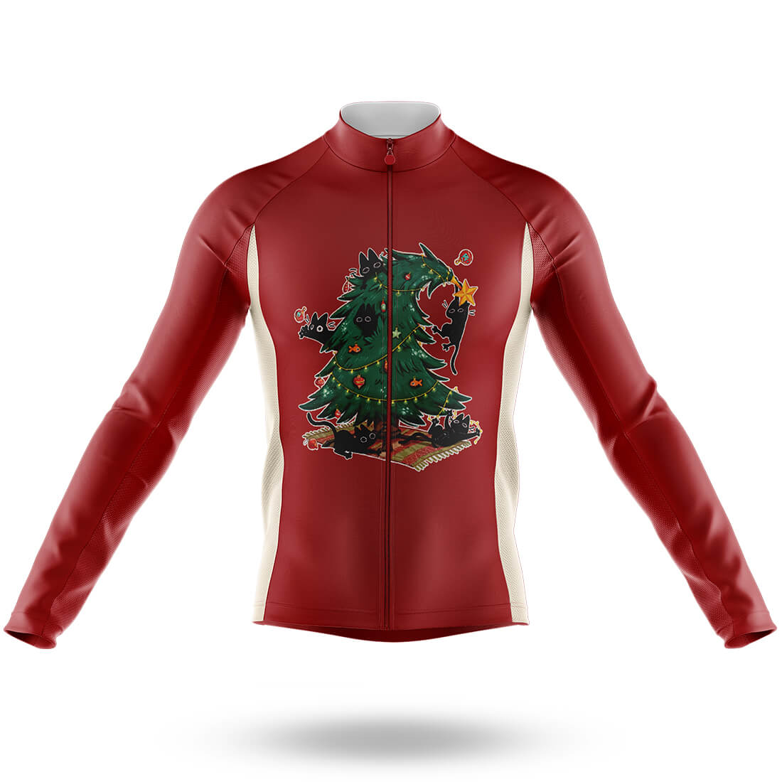Catmas Tree - Men's Cycling Long Sleeve Jersey