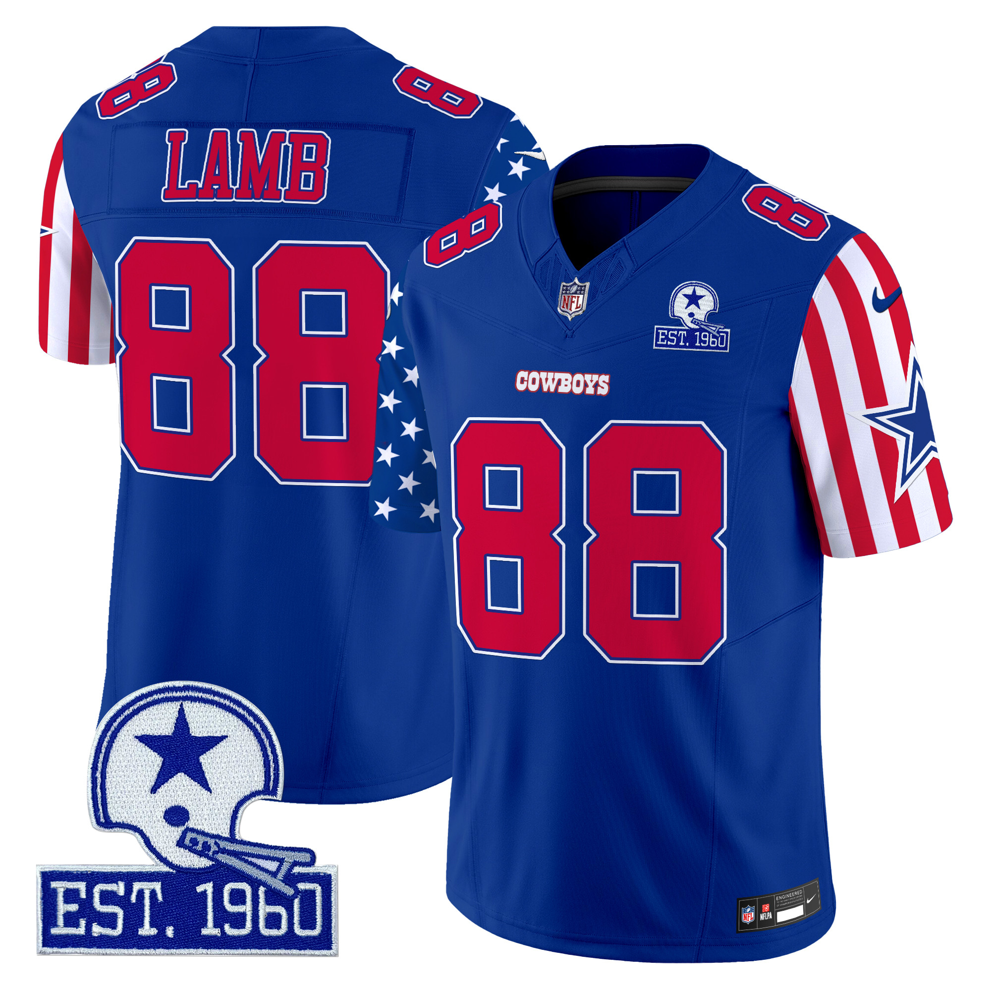 CeeDee Lamb Men's Dallas Cowboys American Style Vapor Limited Royal Jersey - All Stitched