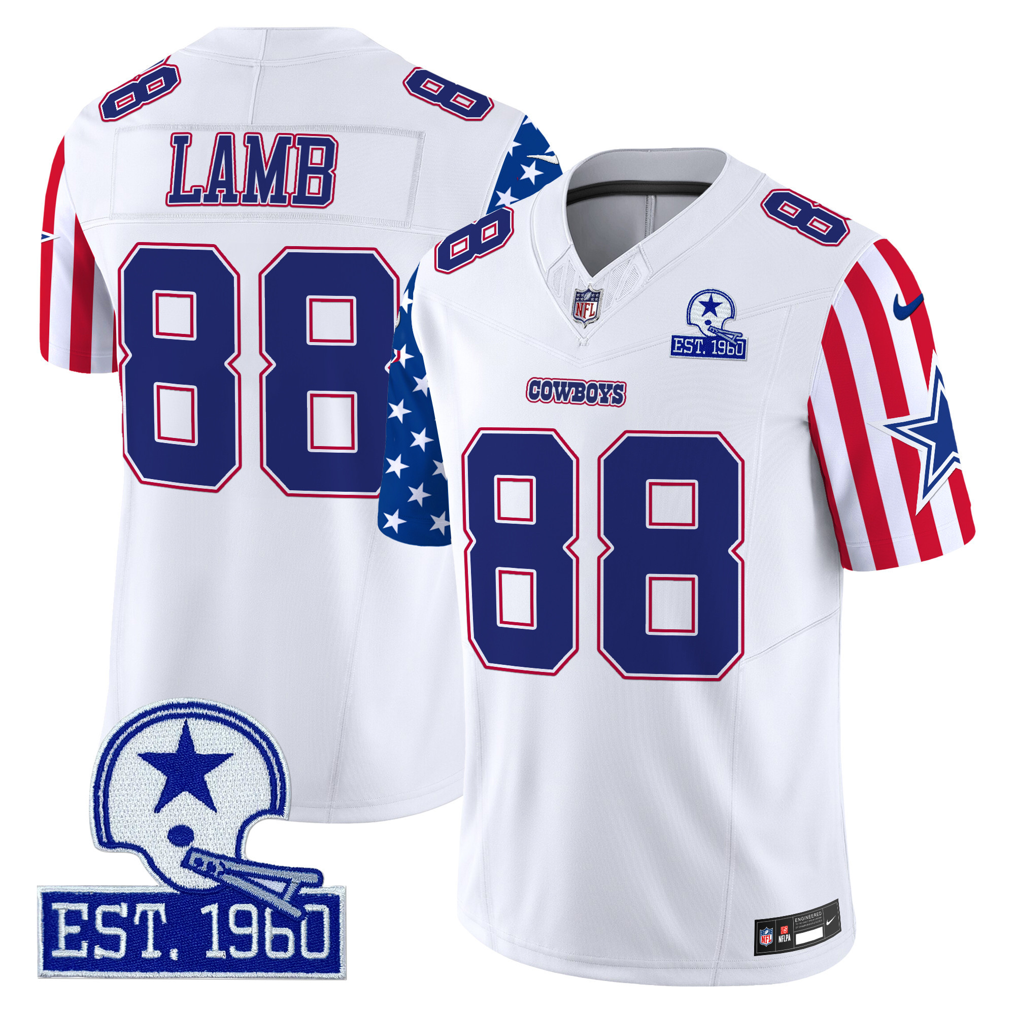 CeeDee Lamb Men's Dallas Cowboys American Style Vapor Limited White Jersey - All Stitched