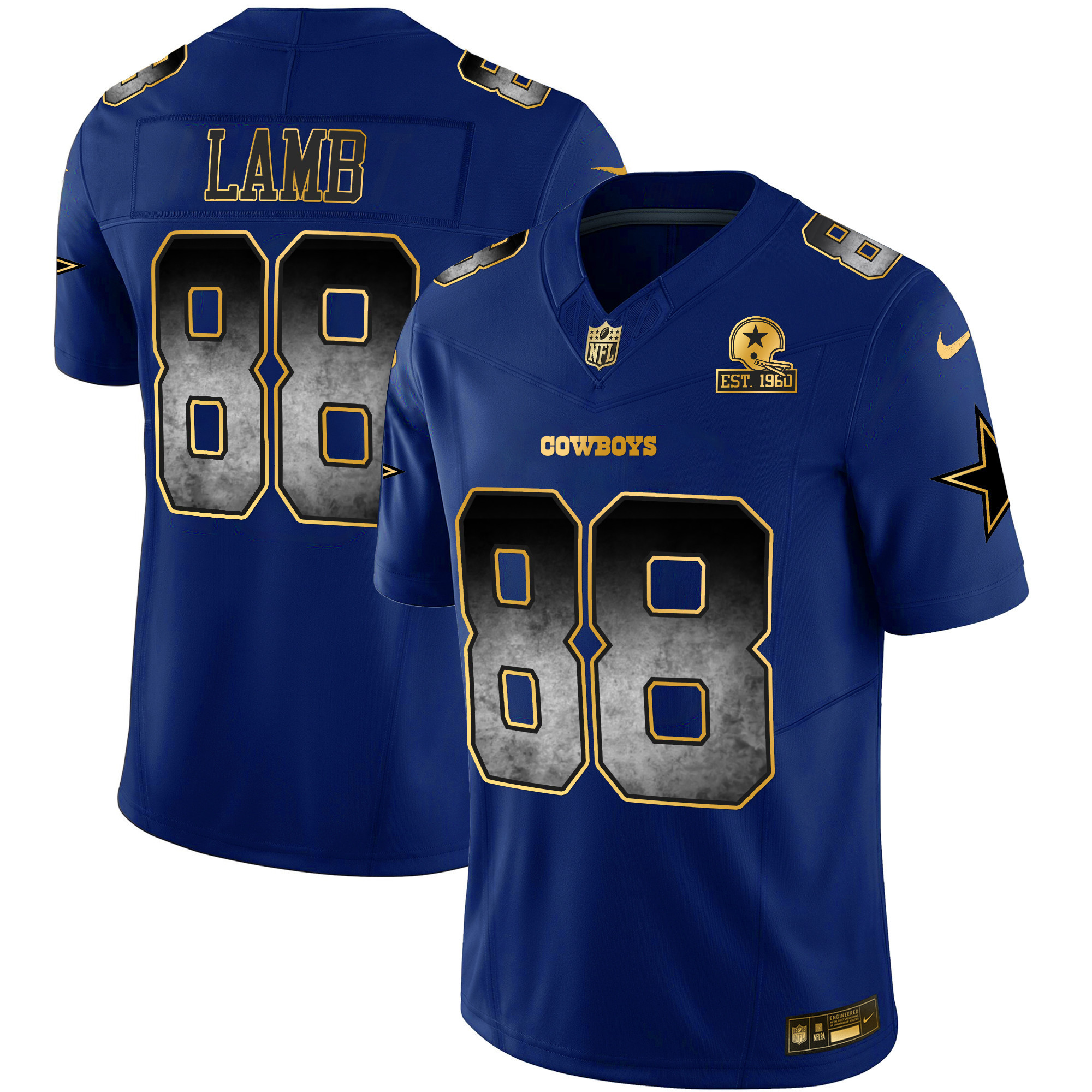 CeeDee Lamb Men's Dallas Cowboys Arch Smoke Vapor Royal Jersey - All Stitched