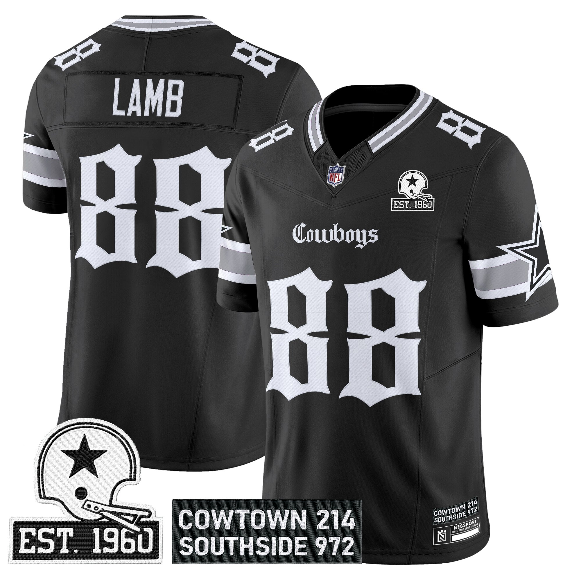 CeeDee Lamb Men's Dallas Cowboys 'Gothic Lone Star Edition' Vapor Limited Black Jersey - All Stitched