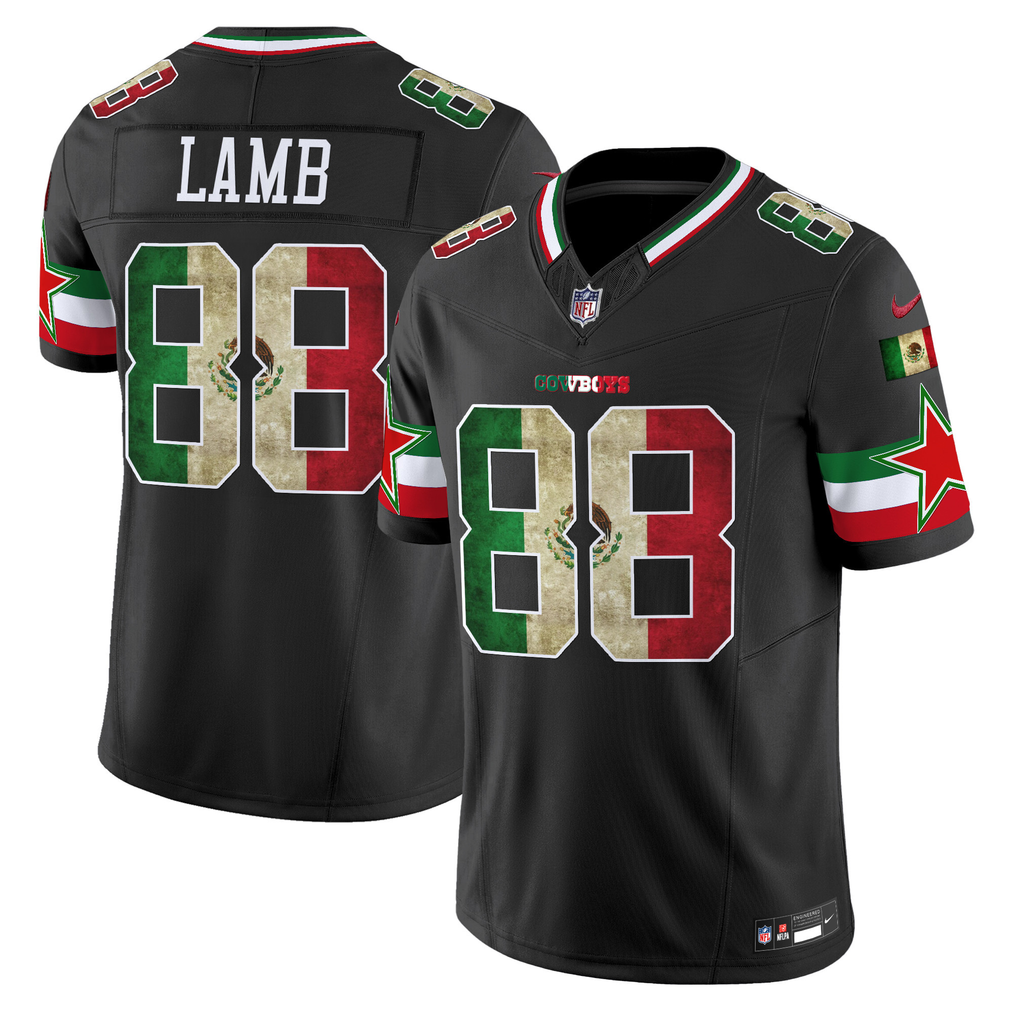 CeeDee Lamb Men's Dallas Cowboys Mexico Vapor Limited Black Jersey - All Stitched