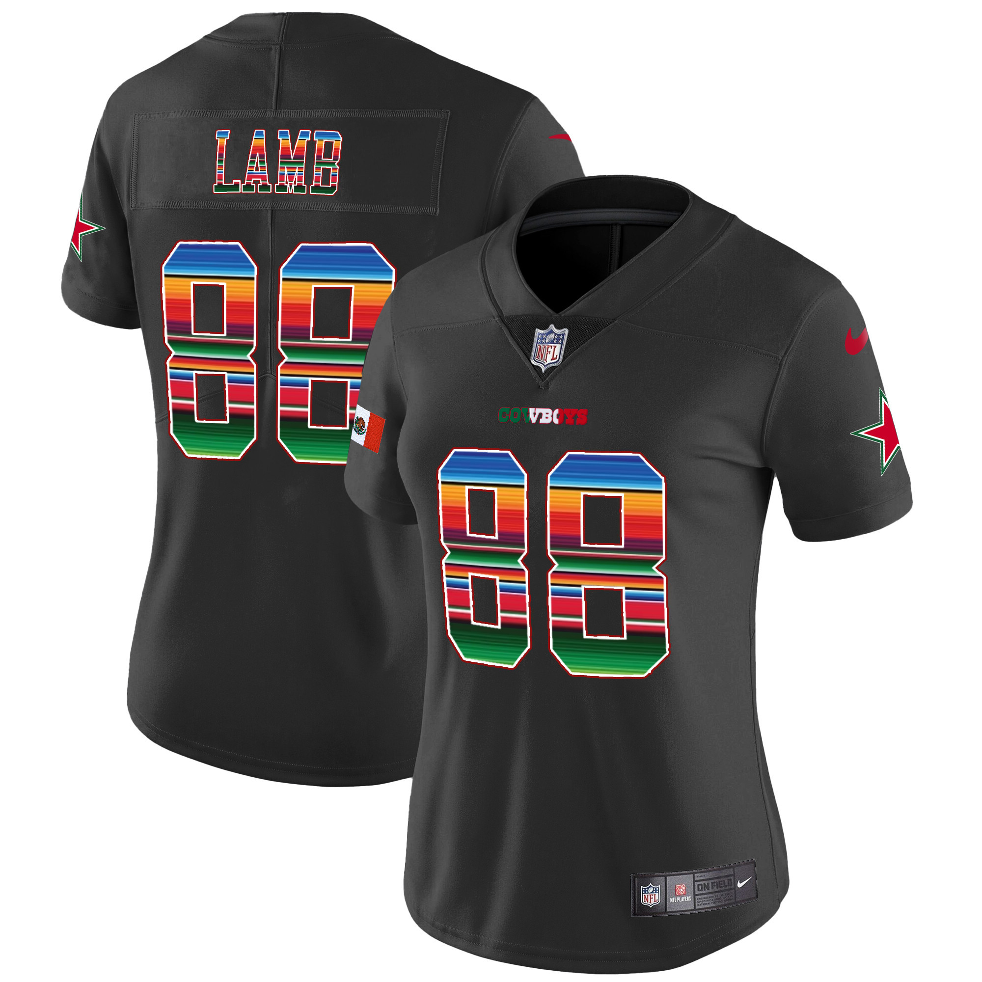 CeeDee Lamb Women's Dallas Cowboys Mexico Vapor Limited Black Jersey - All Stitched