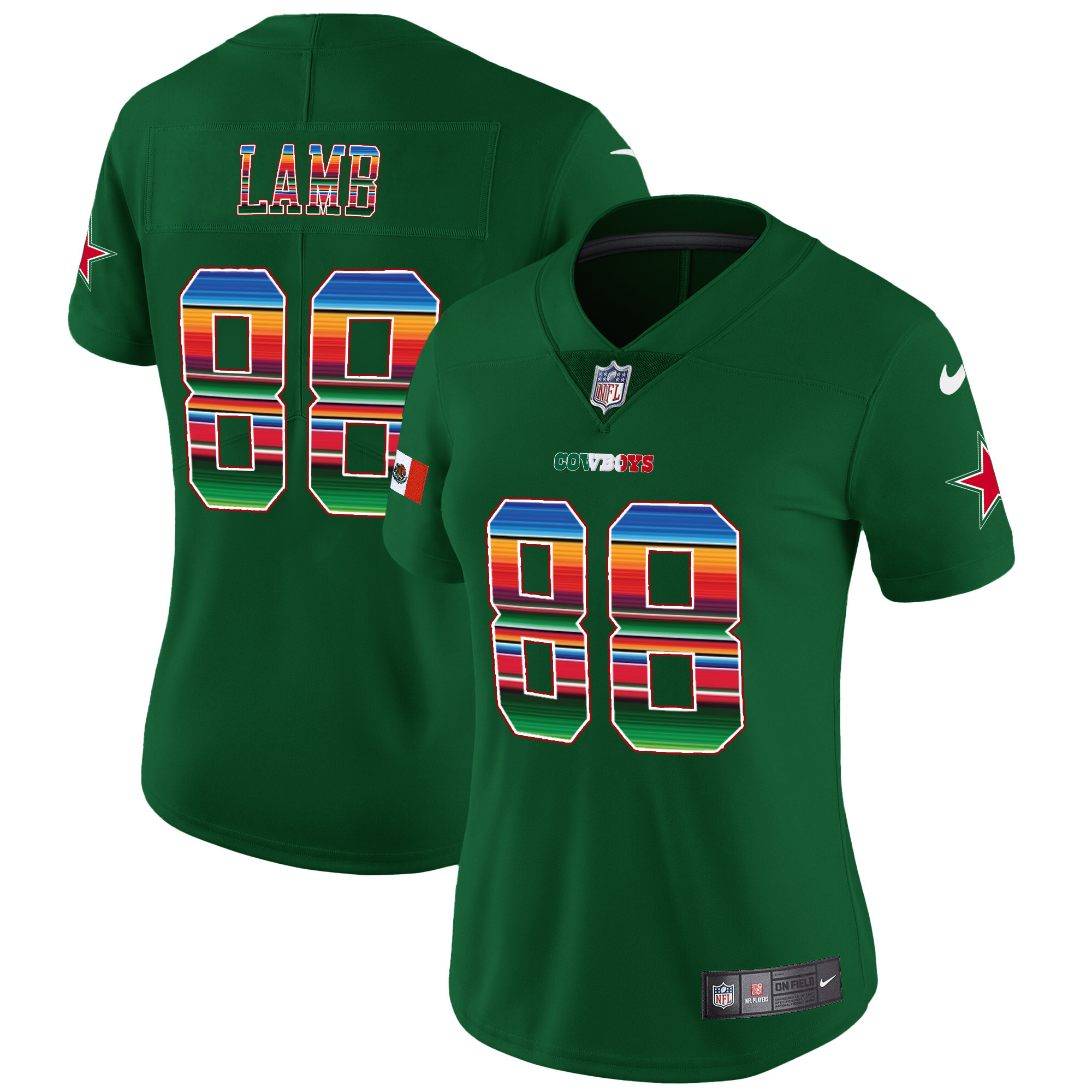 CeeDee Lamb Women's Dallas Cowboys Mexico Vapor Limited Green Jersey - All Stitched