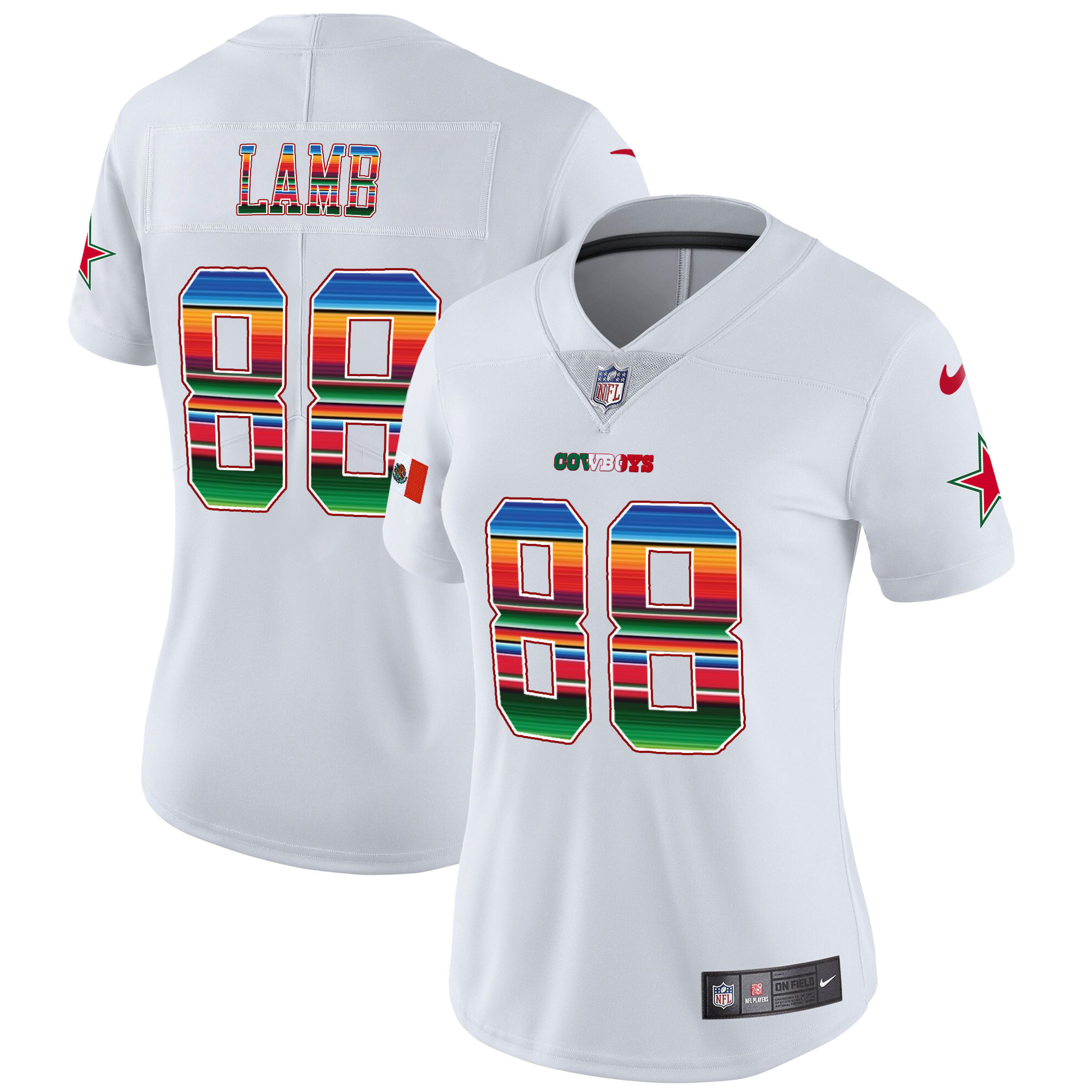 CeeDee Lamb Women's Dallas Cowboys Mexico Vapor Limited White Jersey - All Stitched